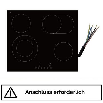 YUNA Elektro-Kochfeld Serie Calor von YUNA CALOR EBK4/2B, Moderne Technik: Glaskeramikkochfeld mit Touch Control