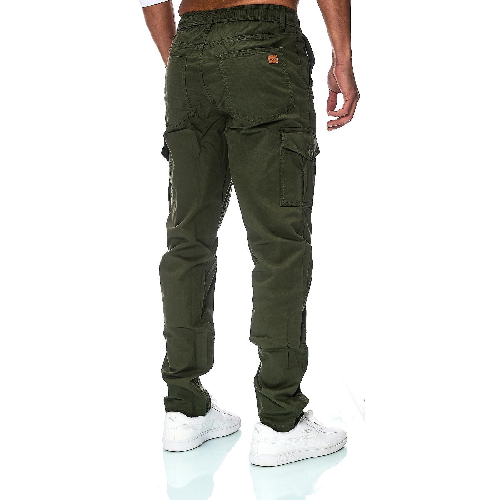iKENNAS Cargohose Herren Jogger Cargo Chino Jeans Hose (Cargohose 7015) Khaki M – Bild 2 von 5