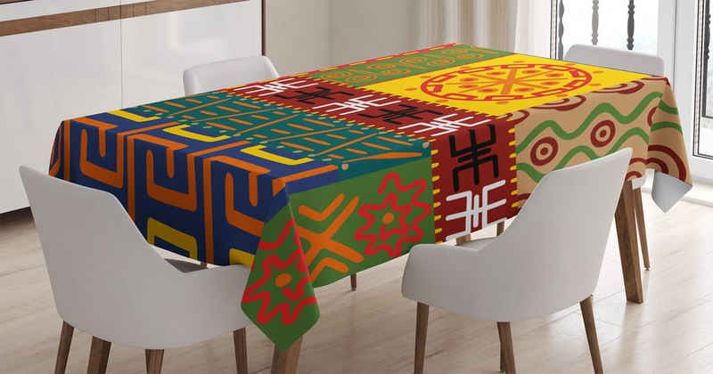 Abakuhaus Tischdecke »Farbfest Waschbar Für den Außen Bereich geeignet Klare Farben«, Stammes Primitive Tribal