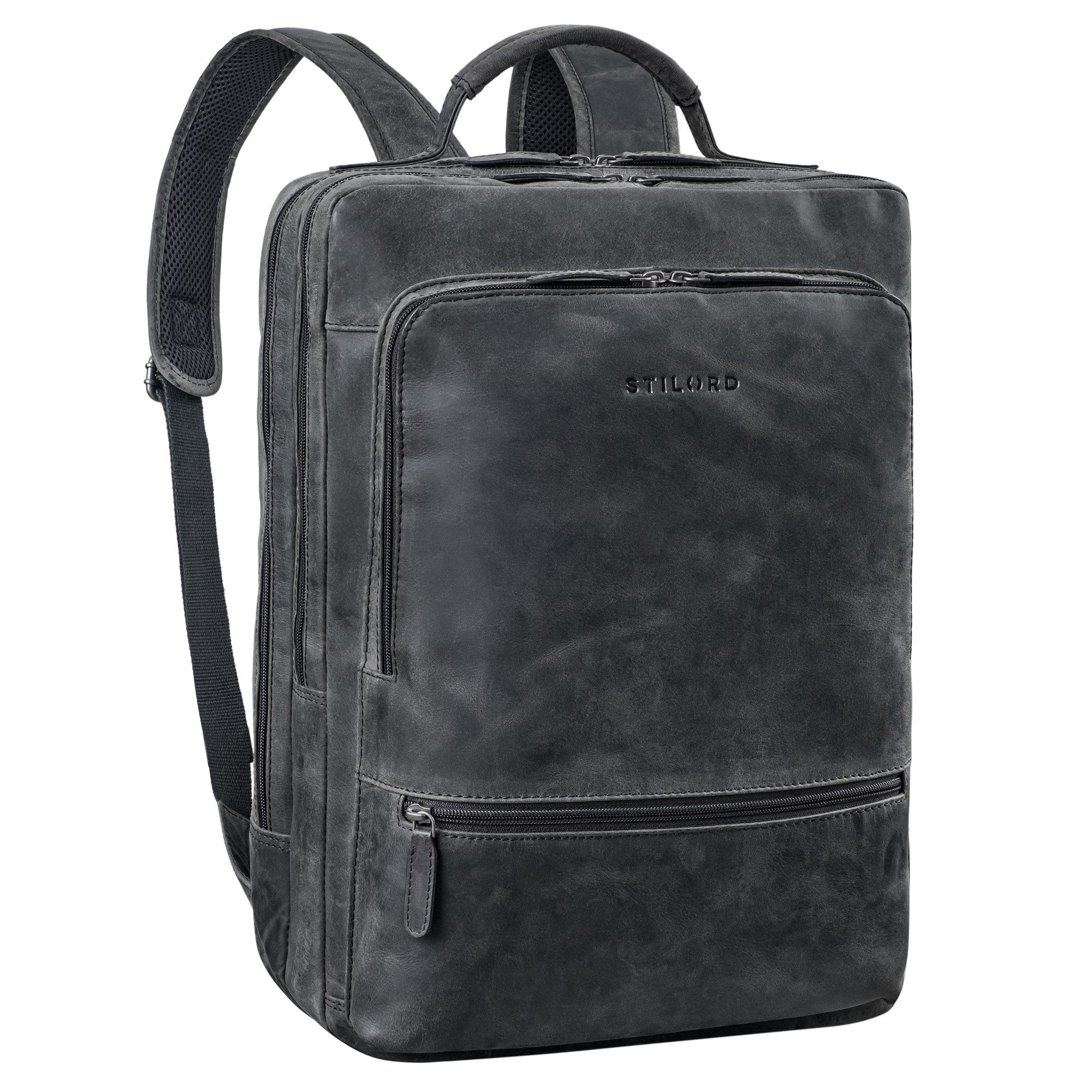 Notebookrucksack "Christian" XL Business-Rucksack Herren & Damen Leder Laptop 15 - 17,3