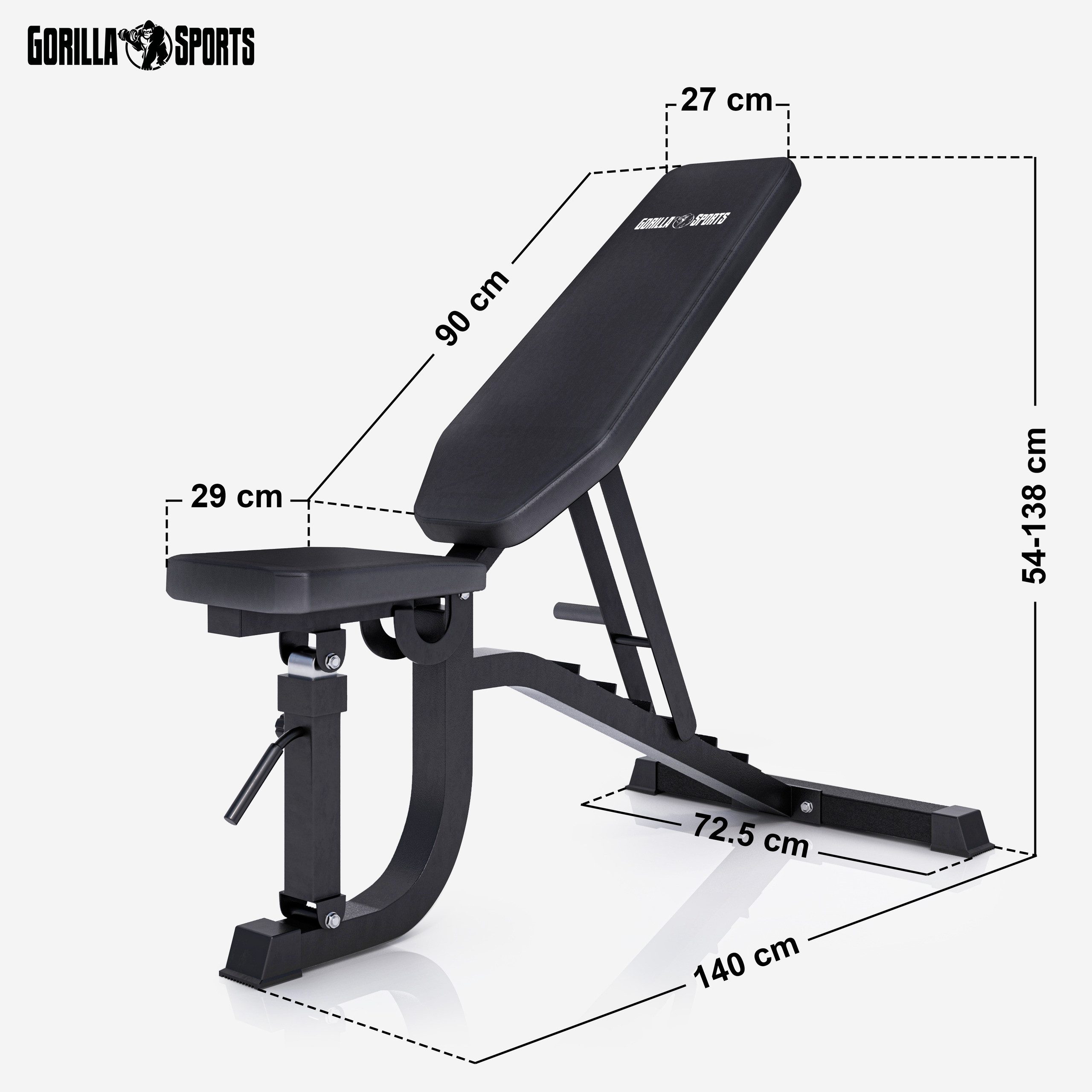 GORILLA SPORTS Hantelbank Professionelle Multi Schrägbank, (1-tlg)