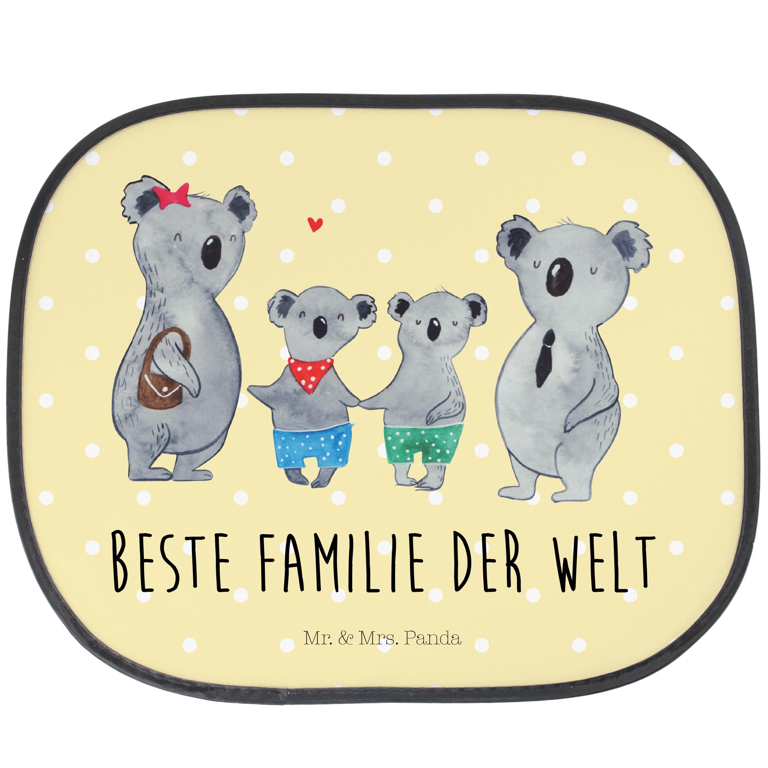 Sonnenschutz Koala Familie zwei Mr. Sonnenschutz, Panda, Gelb Pastell - & Sonn, Mrs. Geschenk, Seidenmatt - Auto