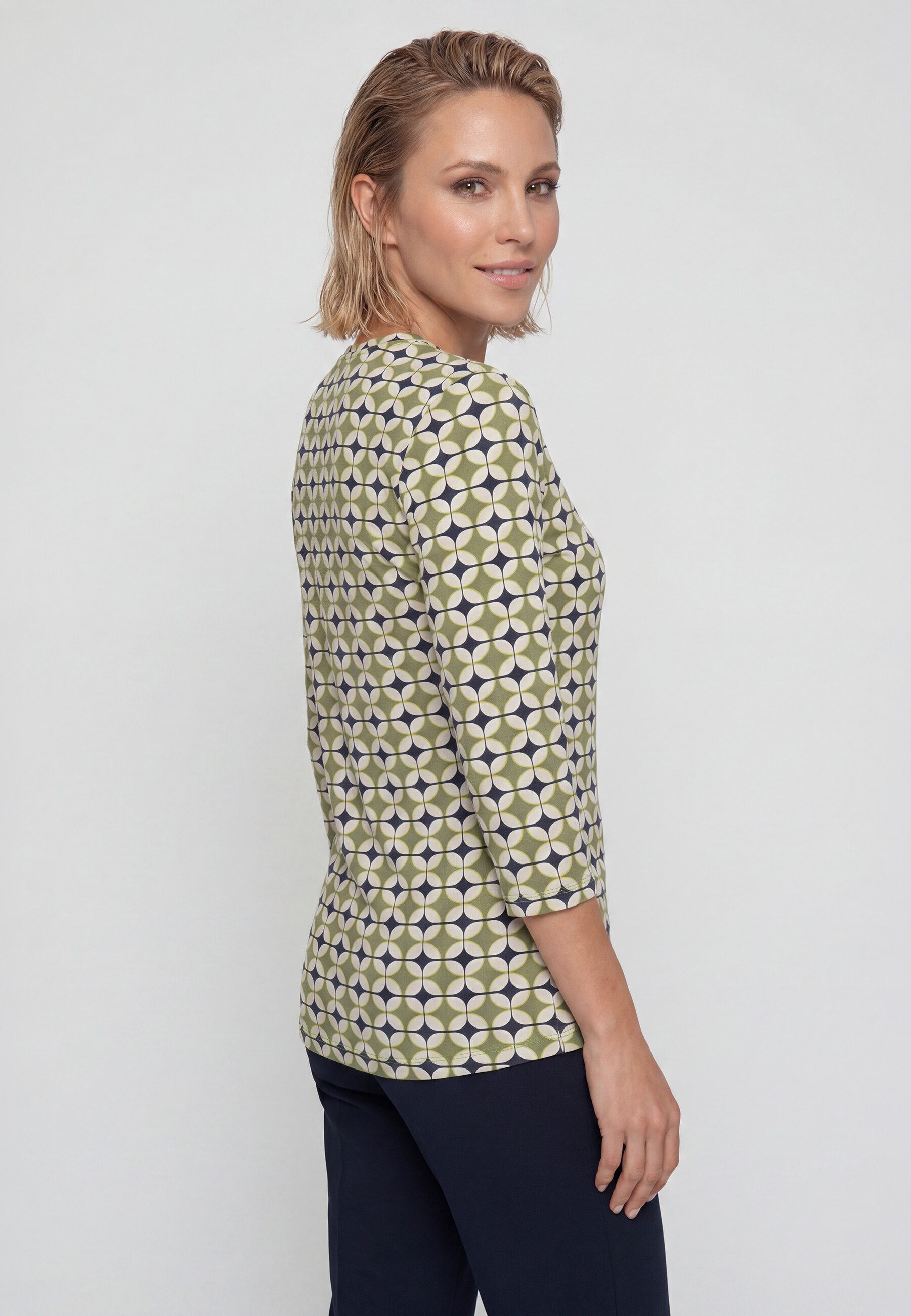 Olsen T-Shirt Shirt mit Allover-Dessin