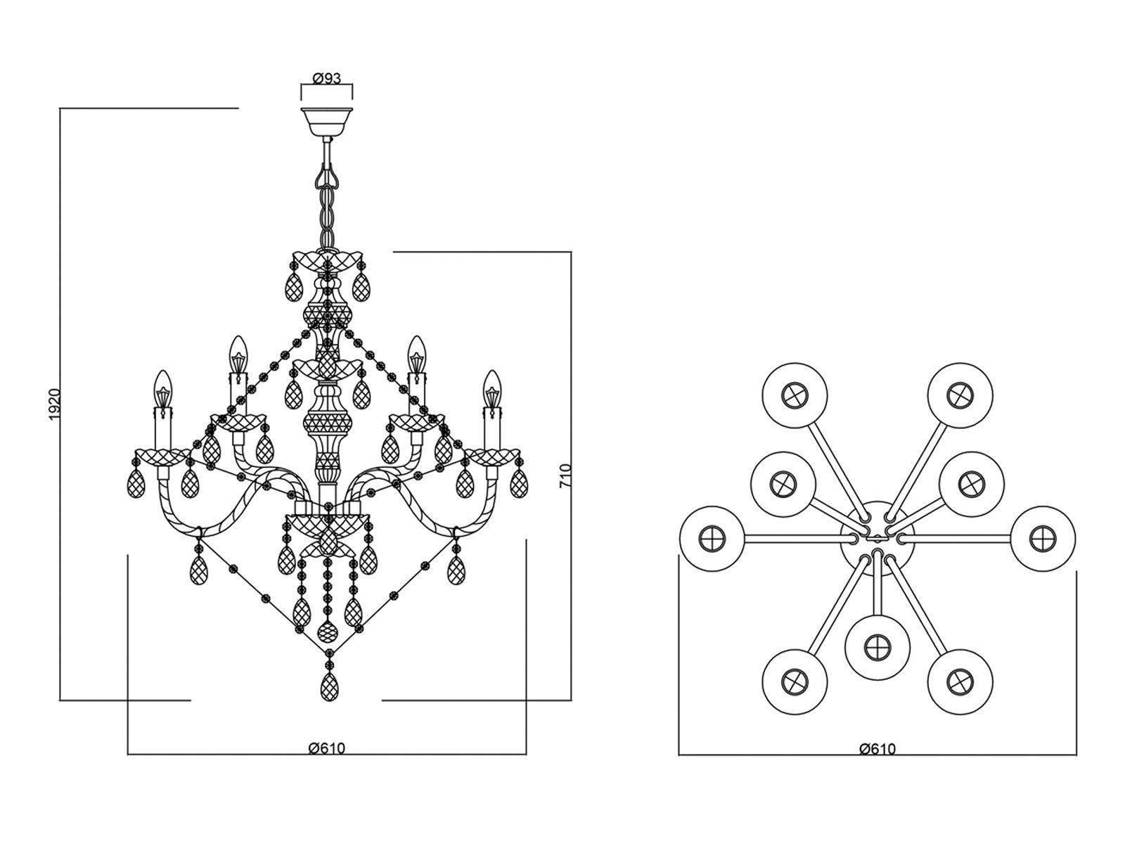 Kronleuchter, Warmweiß, Galerie-beleuchtung, Dimmfunktion, wechselbar, meineWunschleuchte LED LED Treppenhaus groß-er & Kristall-kronleuchter Ø61cm