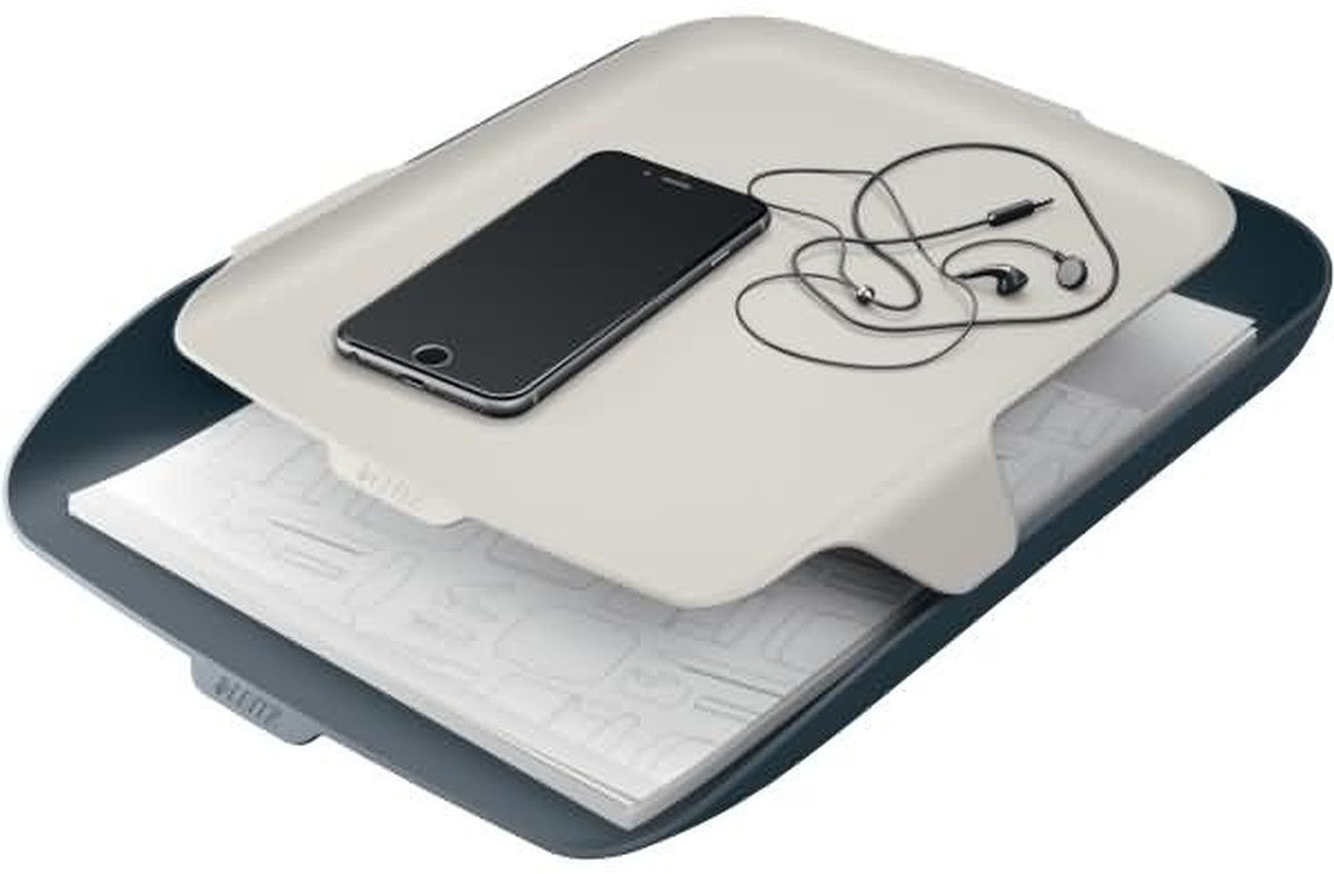 LEITZ Briefablage Briefkorb Cosy mit Organiser A4 Polystyrol grau/hellgrau