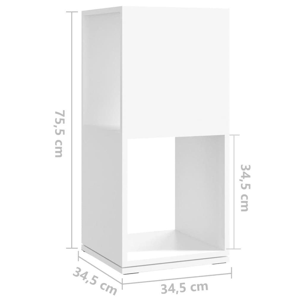 34,5x34,5x75,5 Holzwerkstoff Drehregal cm Bücherregal Weiß furnicato