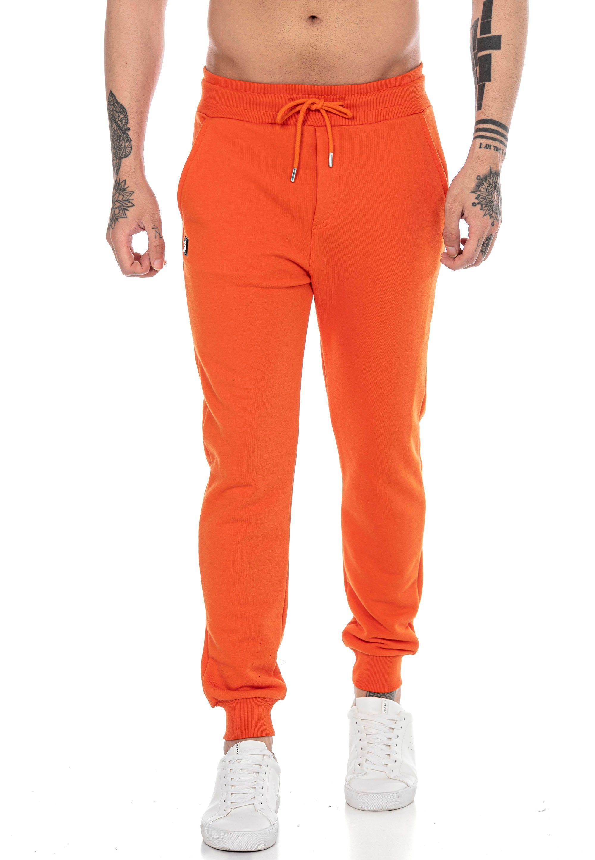 Quality Bund Orange elastischer Jogger High Brandlogo RedBridge Jogginghose mit