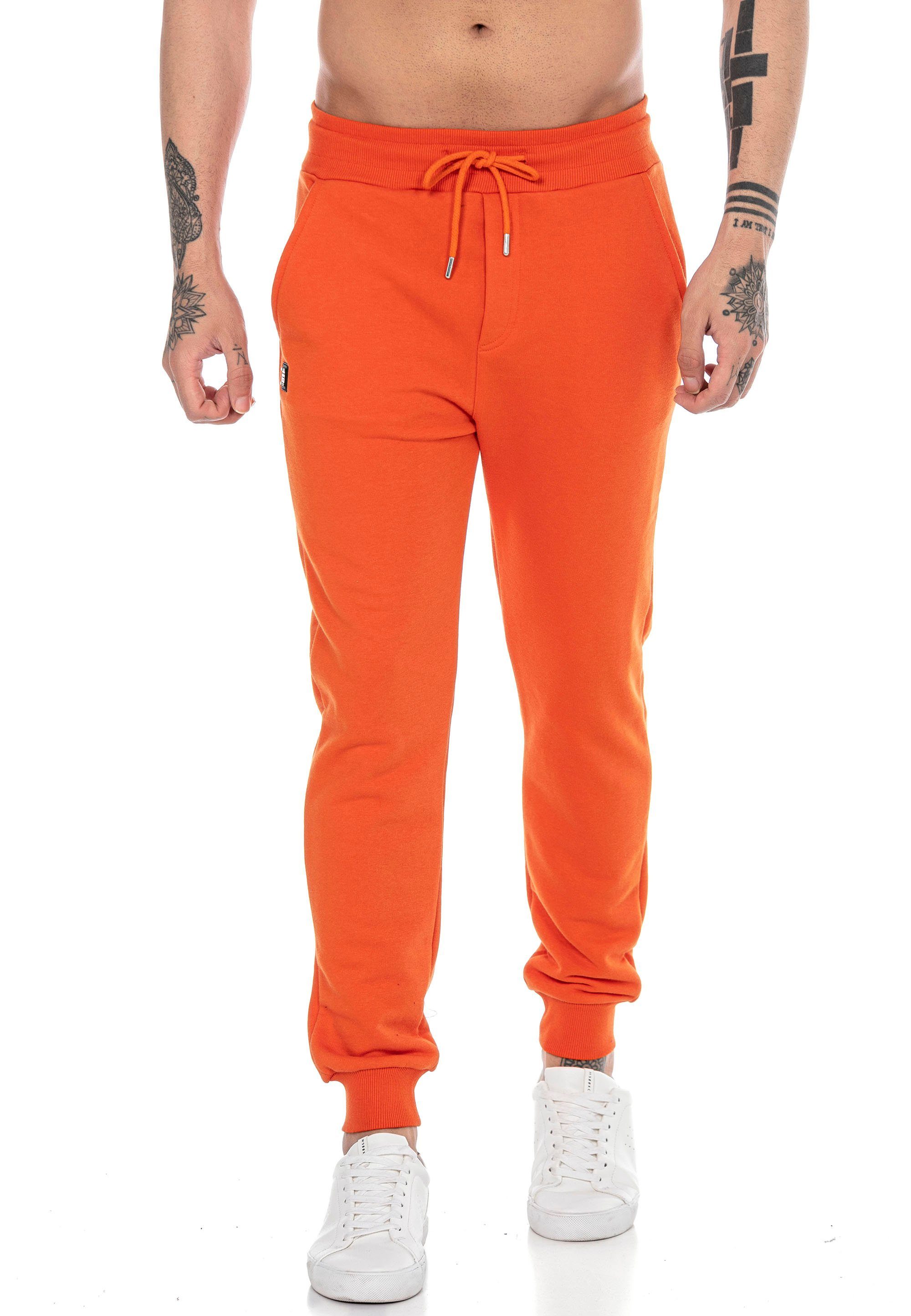 RedBridge Jogginghose mit Brandlogo High Quality Jogger elastischer Bund Orange