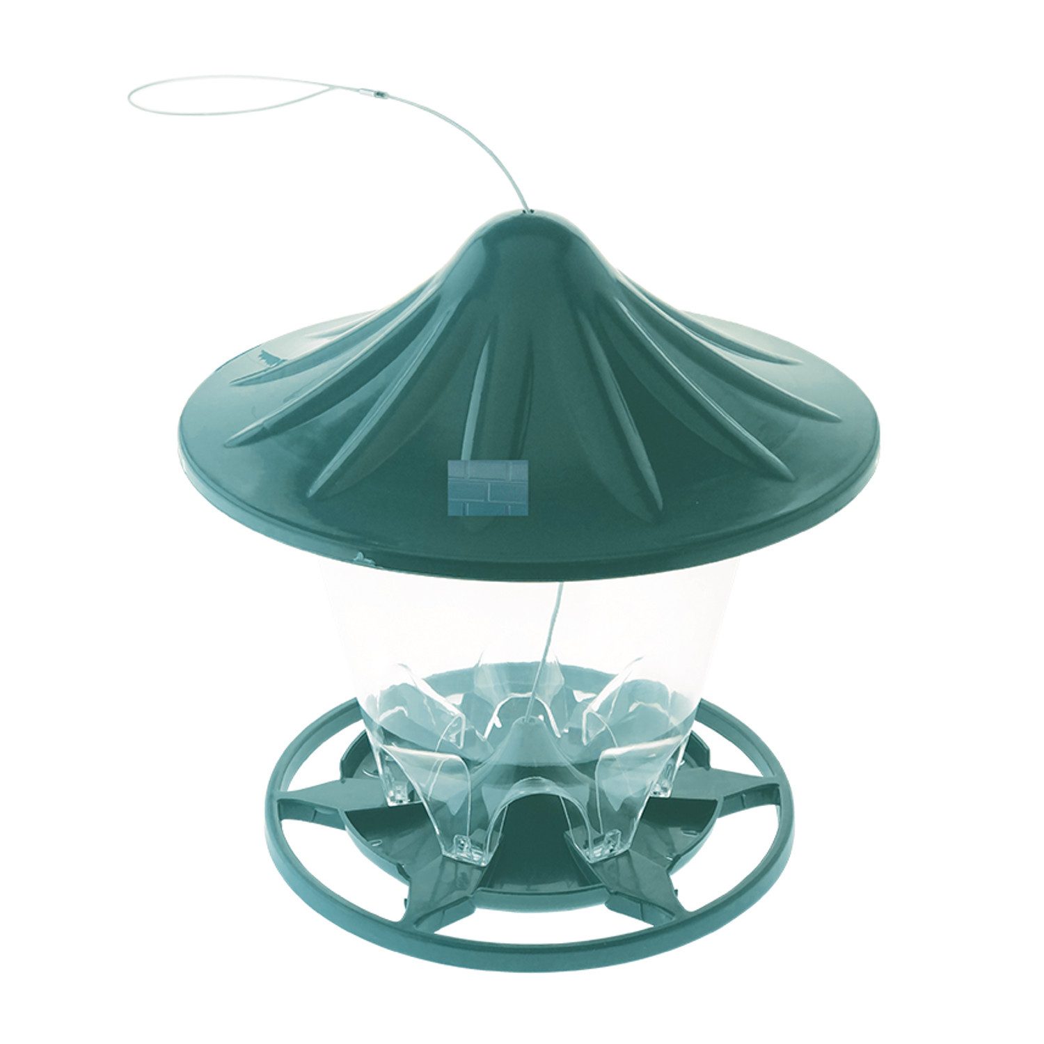 Greenmill Vogelhaus GR2027 Transparentes Vogelfutterhaus 23,5cm, Kunststoff-Vorsatzschale grün