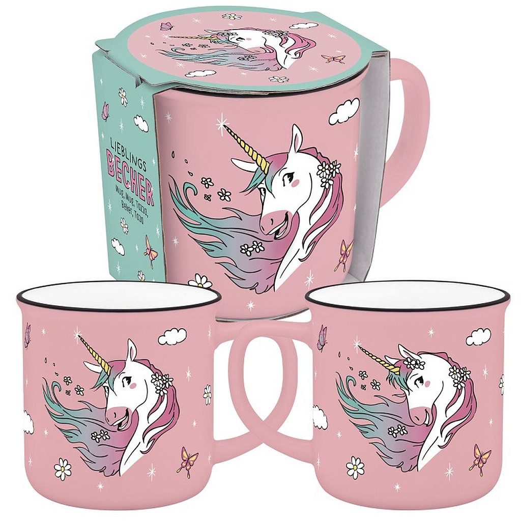 Sheepworld Tasse Kinder Tasse Becher 35cl Porzellan Geschenk Sheepworld EINHORN 74819, Porzellan