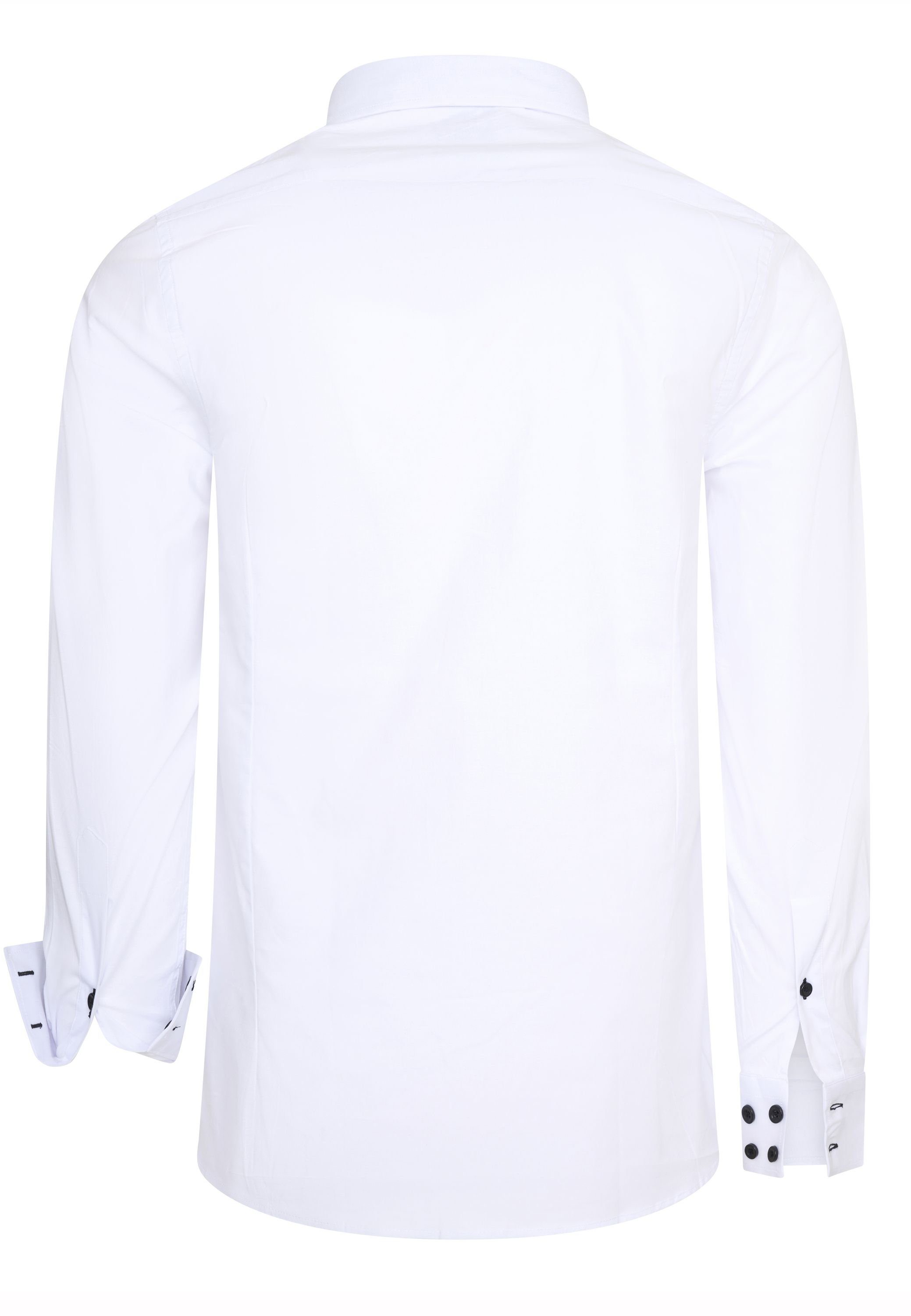 Rusty Neal Langarmhemd mit trendigem Doppelknopf-Verschluss günstig online kaufen