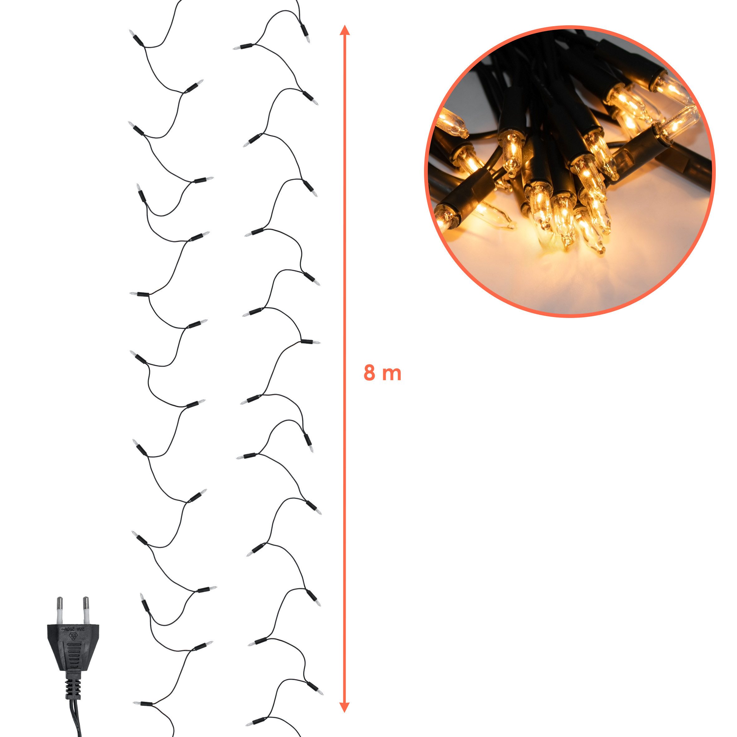 Spetebo Lichterkette Weihnachtsbeleuchtung in klassischer Optik, 35-flammig günstig online kaufen