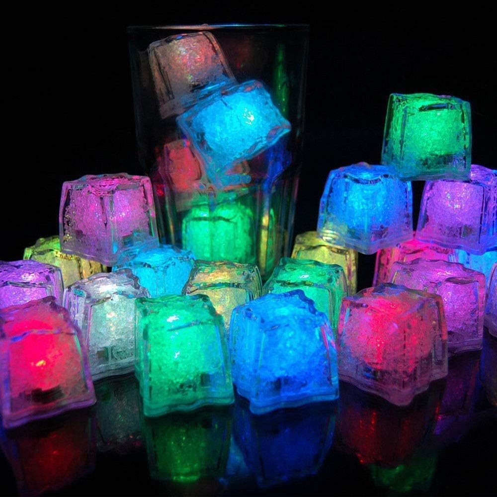 LED Würfel 12 Stück LED Eiswürfel für Getränke Flüssigsensor Blinken LED Licht