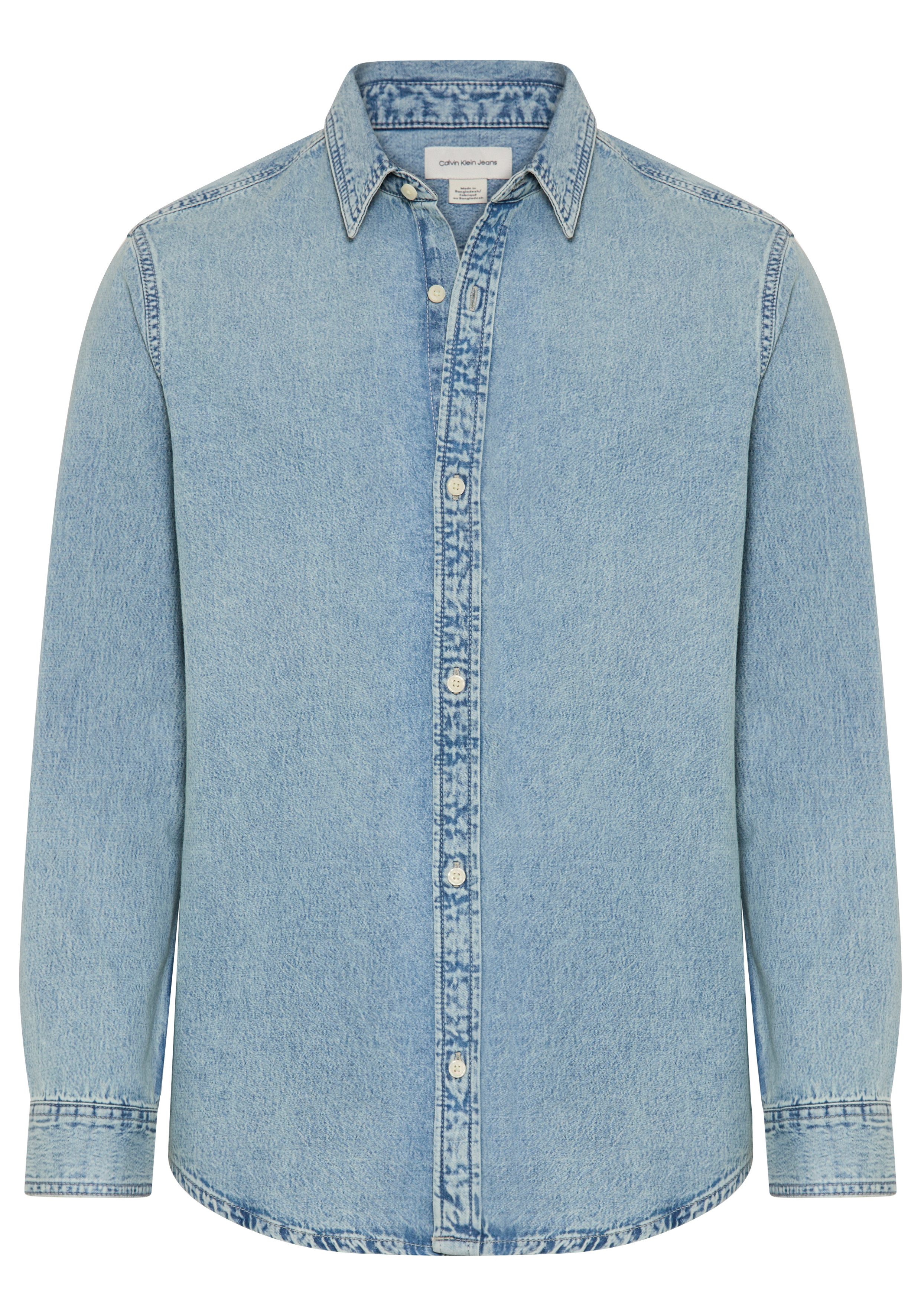 Calvin Klein Jeans Jeanshemd ESSENTIAL CLASSIC PALE BLUE STON Regular fit mit Knopfleiste