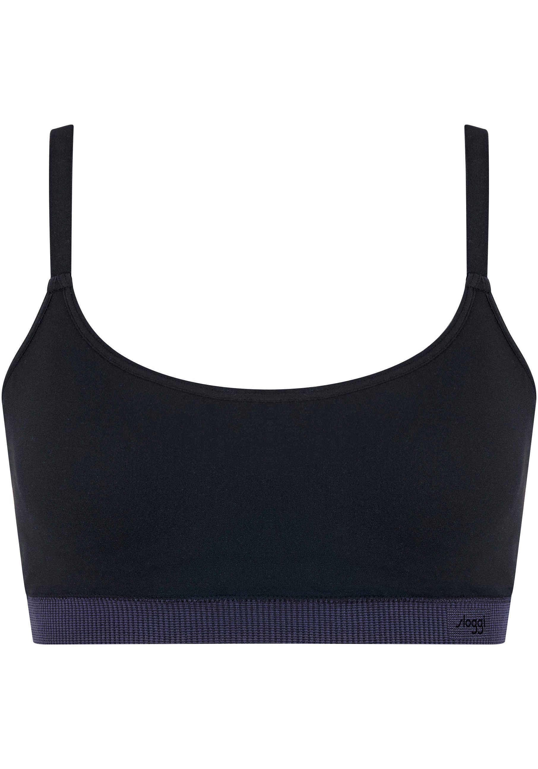 sloggi Bügelloser BH EVER Infused Aloe geripptes Stretch-Unterbrustband, weich