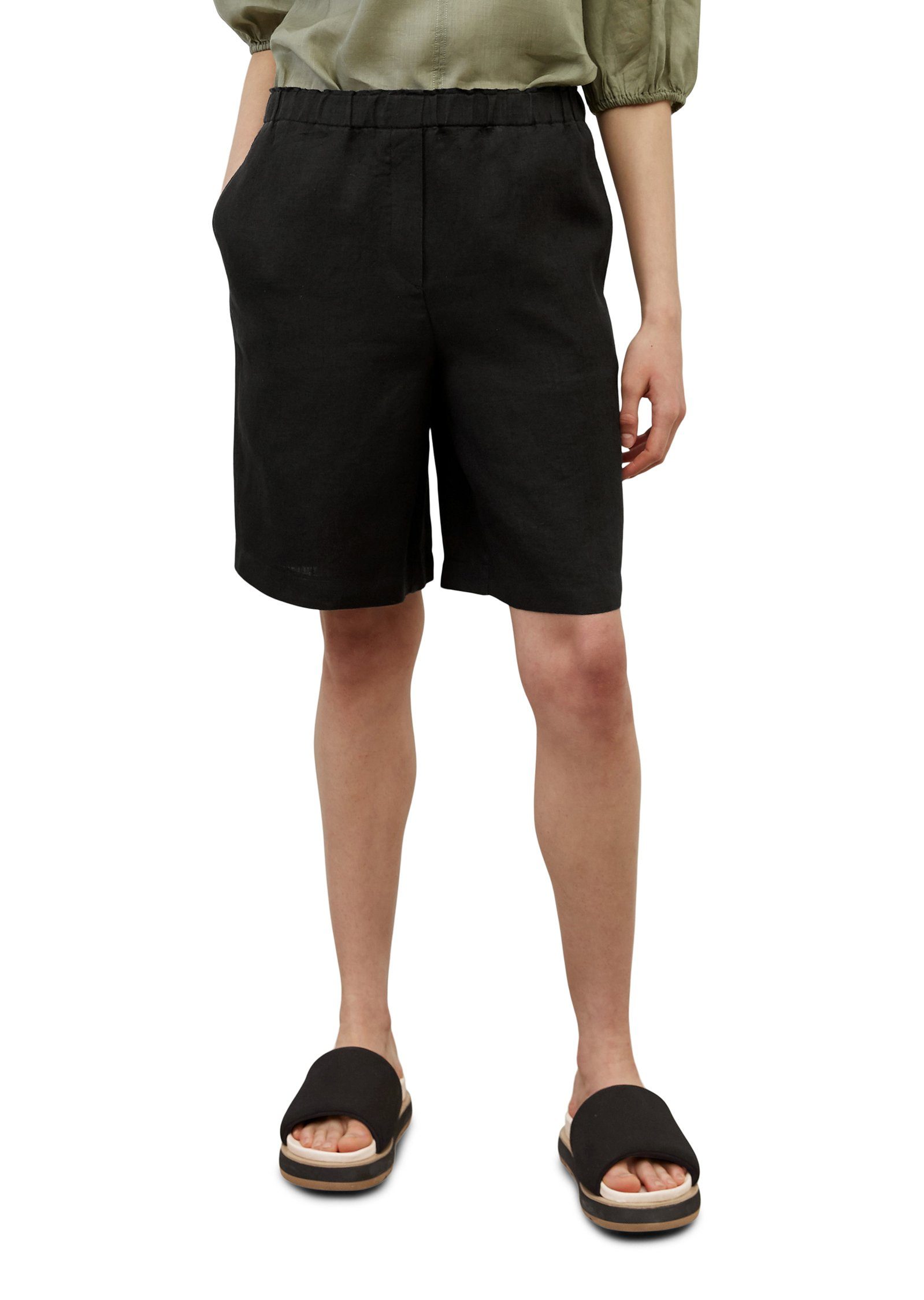 Marc O'Polo Shorts aus softer Hanf-Qualität schwarz