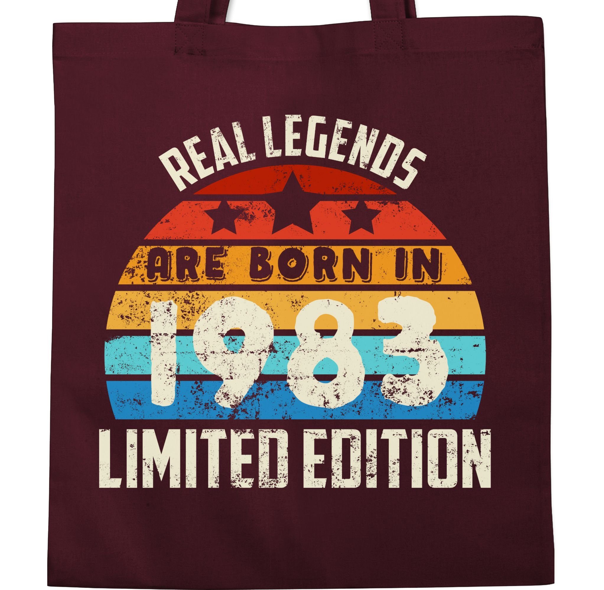 Limited are in Edition Legends Geburtstag Vintage Real 1983 Bordeauxrot Vierzigster, born 1 Shirtracer Umhängetasche 40.