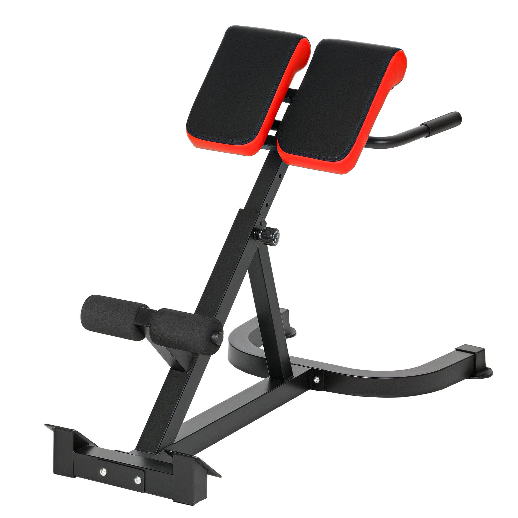SPORTNOW Hantelbank mit Beinfixierung, Haltegriffen, (Hyperextension Rückentrainer, 1-tlg., Höhenverstellbar Bauchtrainer), bis 120 kg, Rückenstrecker für Zuhause, Fitness