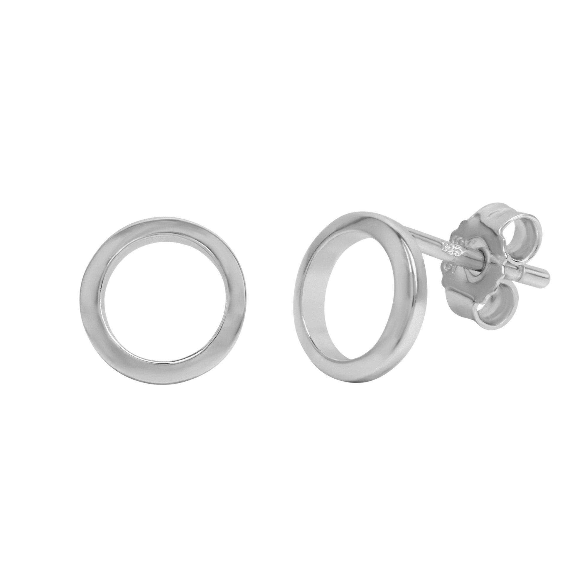 Paar Ohrstecker 925 Silber rhodiniert rund