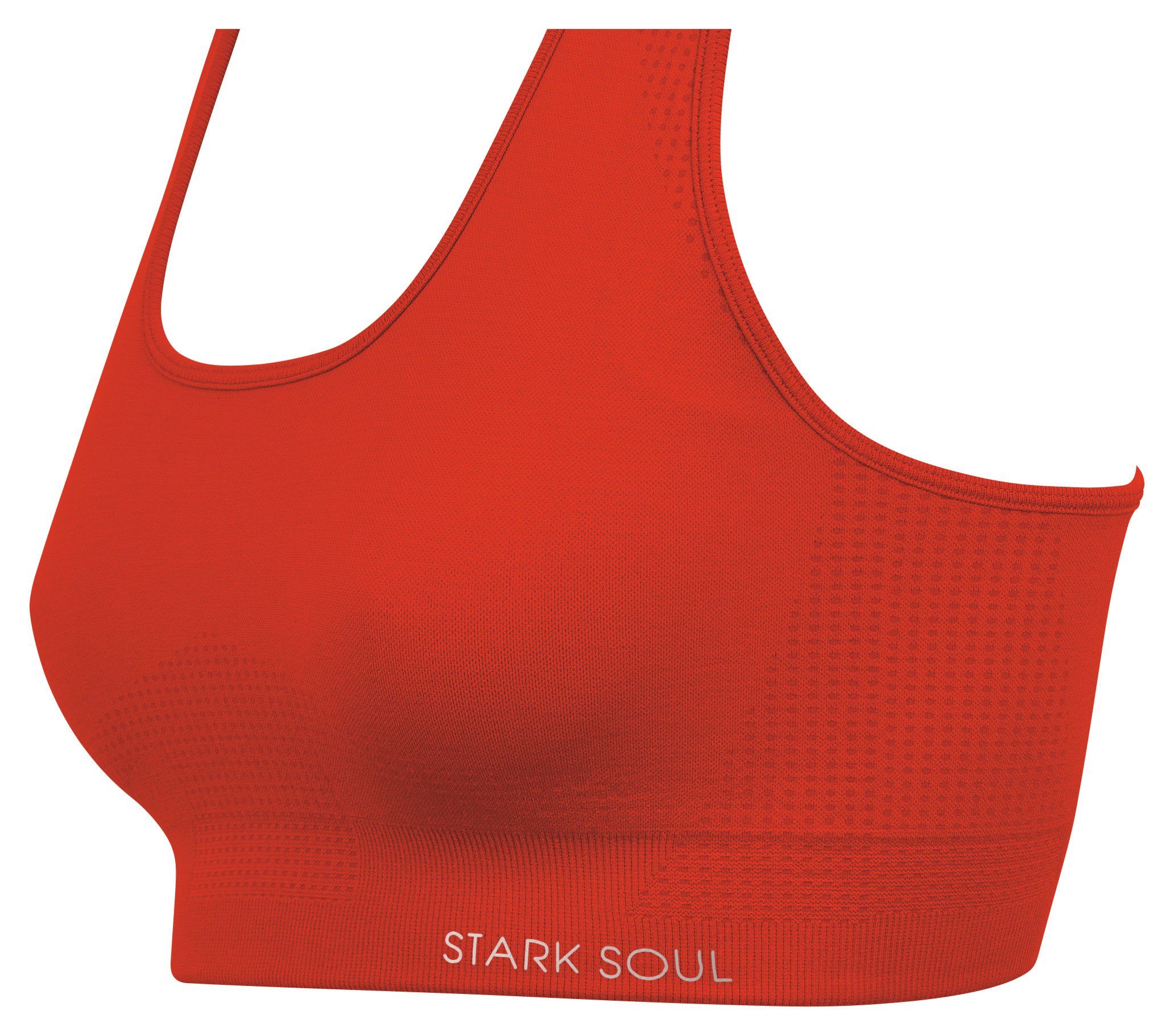 Stark Soul® Sporttop Rot "reflect" Racerback, herausnehmbare Cups Sport BH Sport Bra 