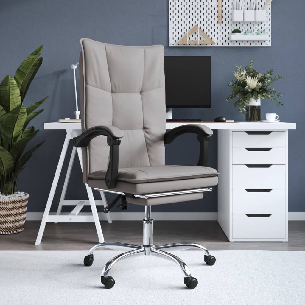 vidaXL Bürostuhl, Bürostuhl mit Liegefunktion Taupe Stoff