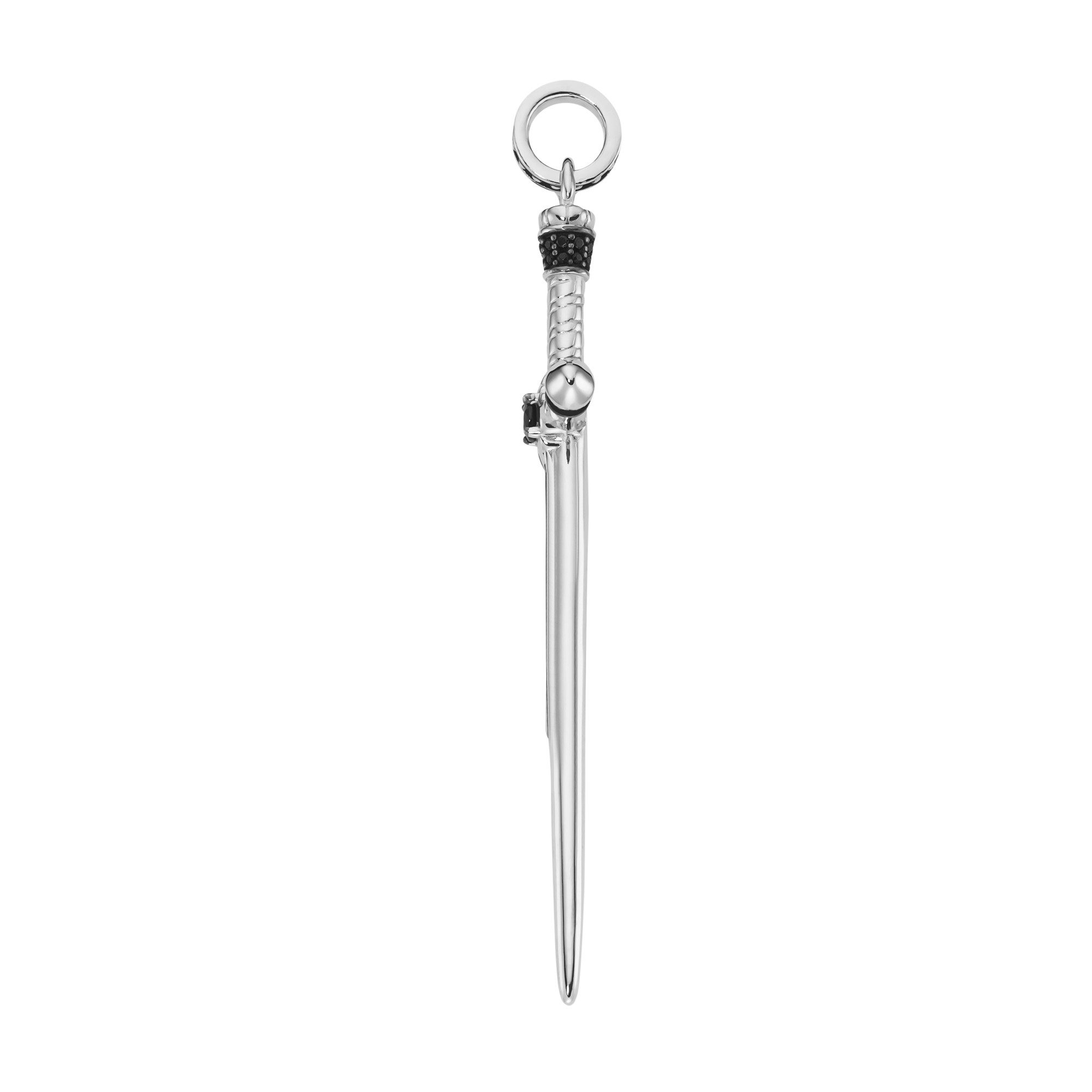 GIORGIO MARTELLO MILANO Kreuzanhänger Schwert mit schwarzen Spinellen, Silber 925