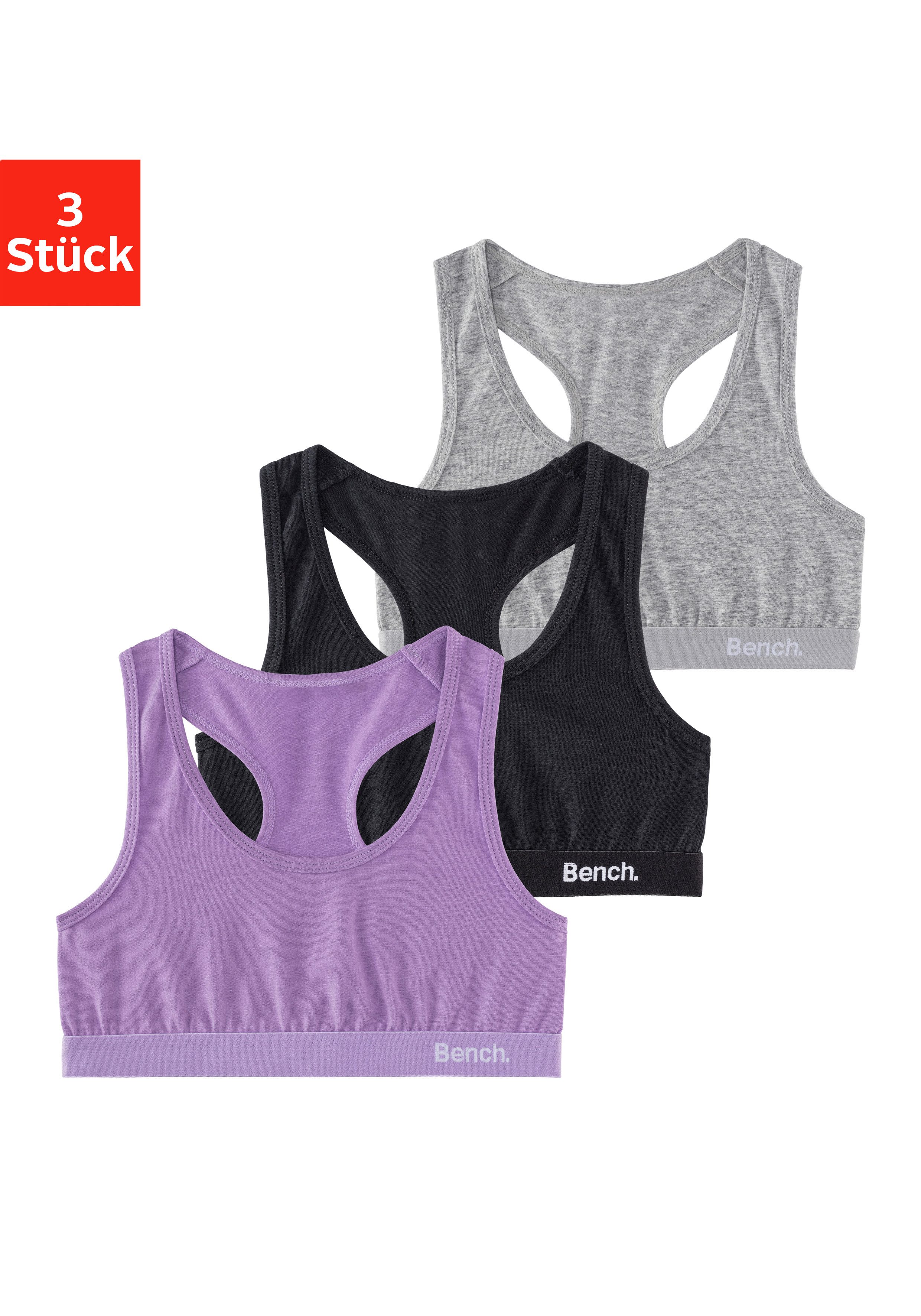 Bench. Bustier (Packung, 3-tlg) im sportlichen Look mit Ringerrücken