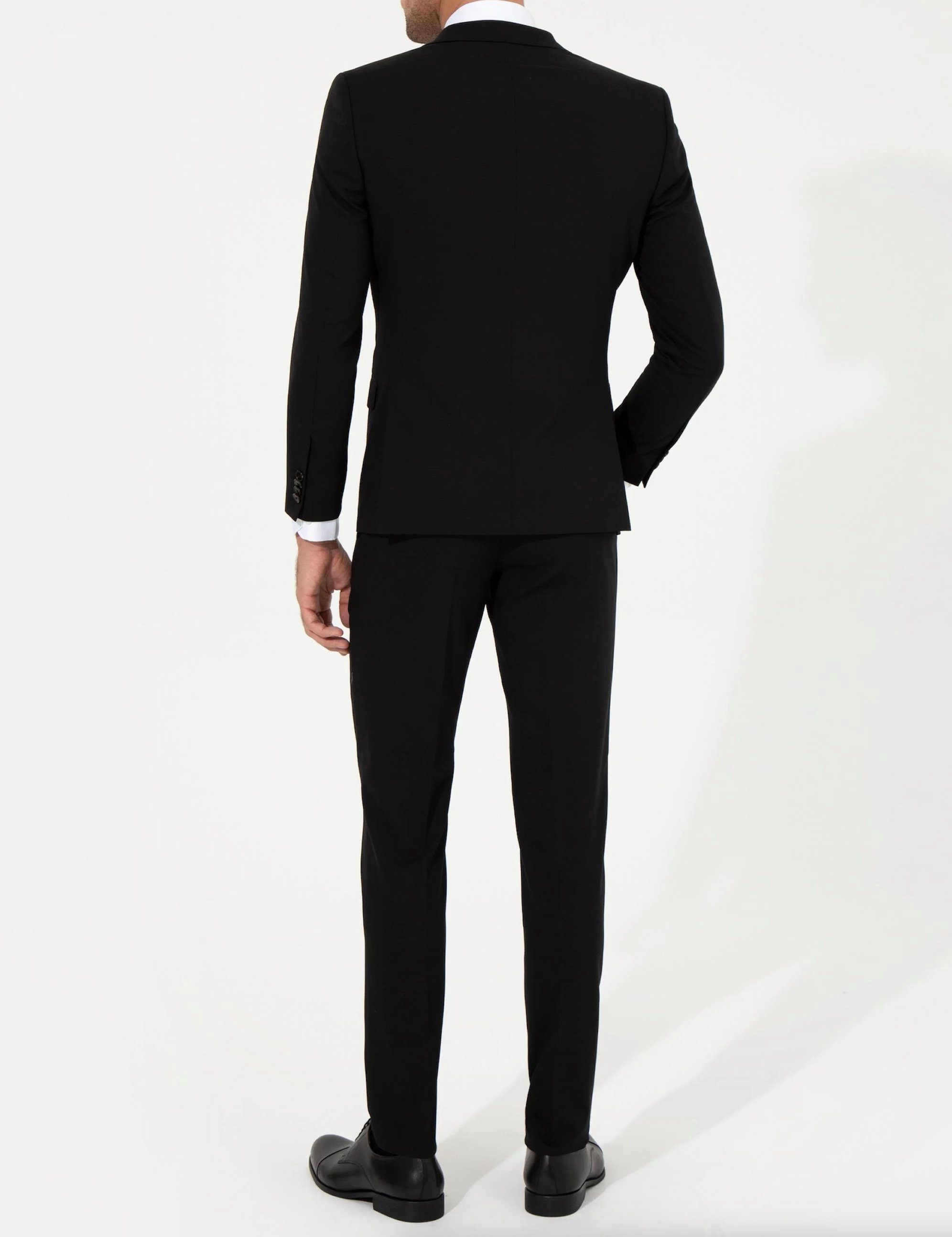 Keskin Collection Anzug 3-teilig Keskin Collection Anzug 3 teilig Schwarz Grau Dunkelblau Modern Fit (3 teiliges Set) 3 teilger Set