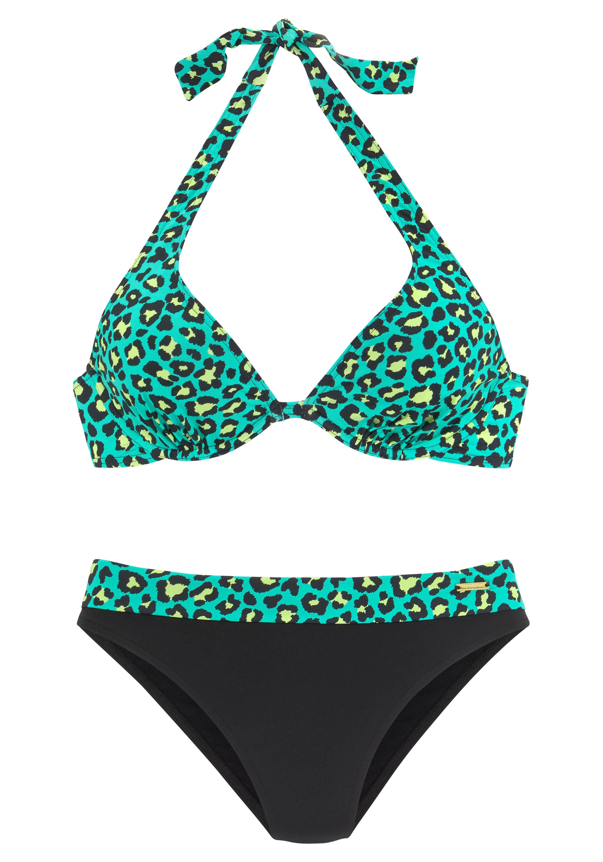 Bruno Banani Bügel-Bikini mit türkisfarbenem Tierdruck günstig online kaufen
