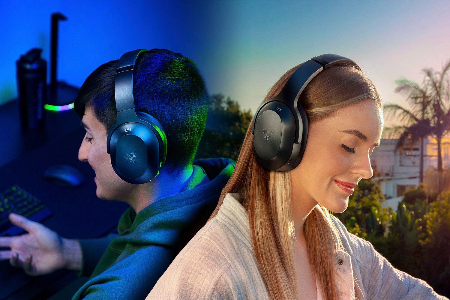 Gaming-Headset Noise RAZER (ANC), und Freisprechfunktion, integrierte Musik, Steuerung Cancelling Barracuda Pro Anrufe für Bluetooth) (Active