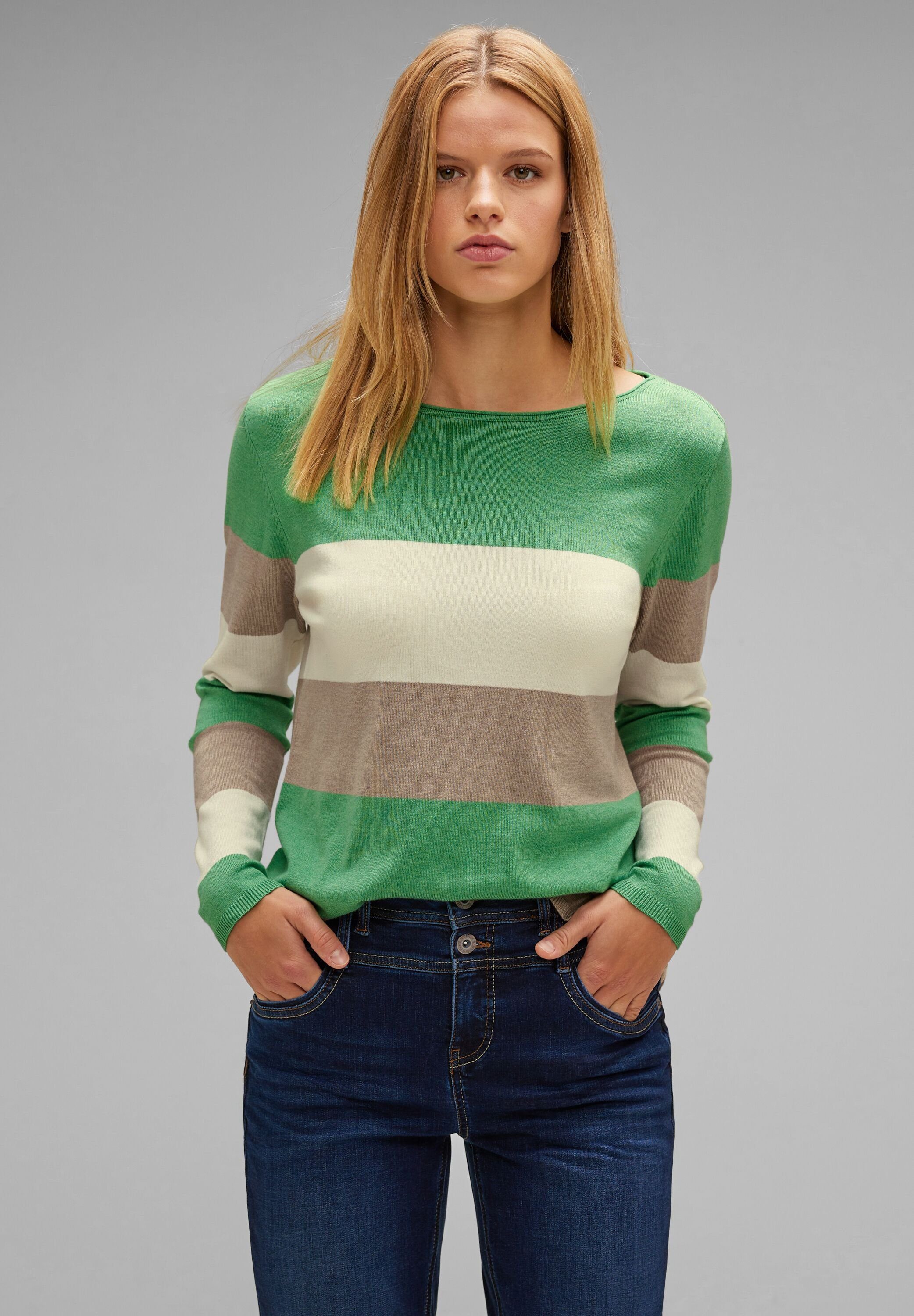 STREET ONE Rundhalspullover mit U-Boot-Ausschnitt