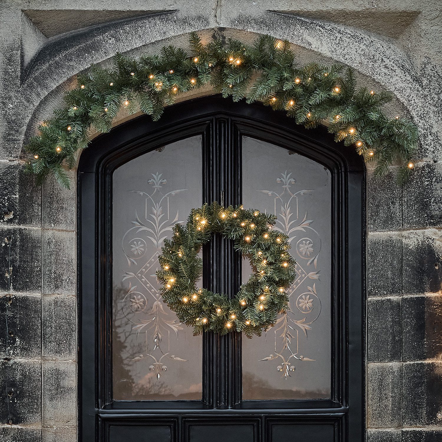 Lights4fun LED-Girlande Outdoor Weihnachtsdeko-Set mit Beleuchtung