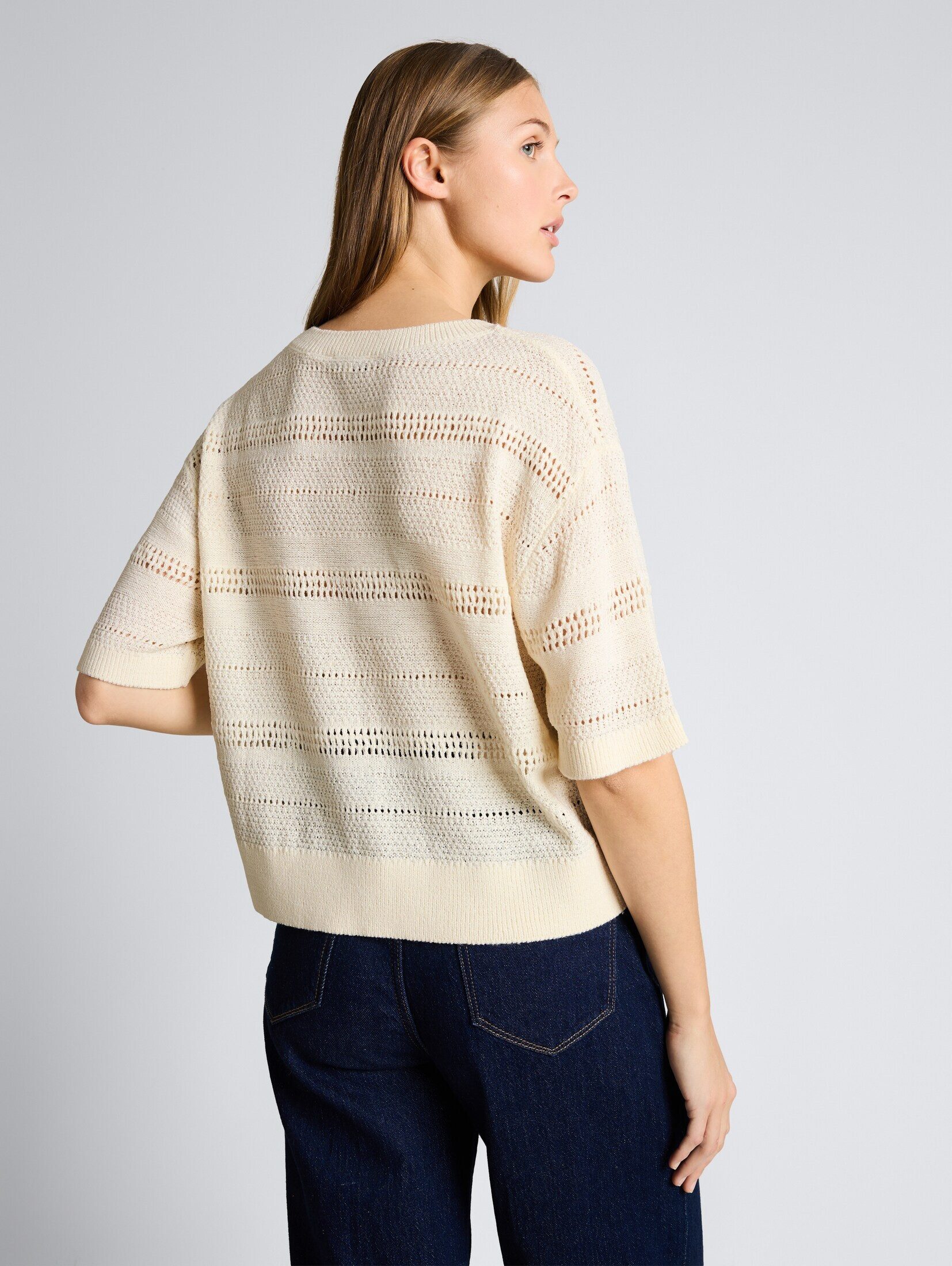 TOM TAILOR Denim Strickpullover Pullover & Strickjacken Relaxed Fit Strickpullover mit Lochmuster