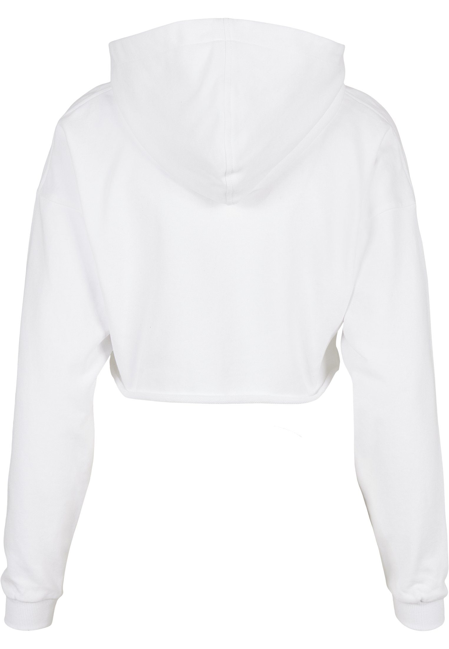 (1-tlg) Cropped Hoody URBAN Damen Ladies white CLASSICS Kapuzenpullover Oversized