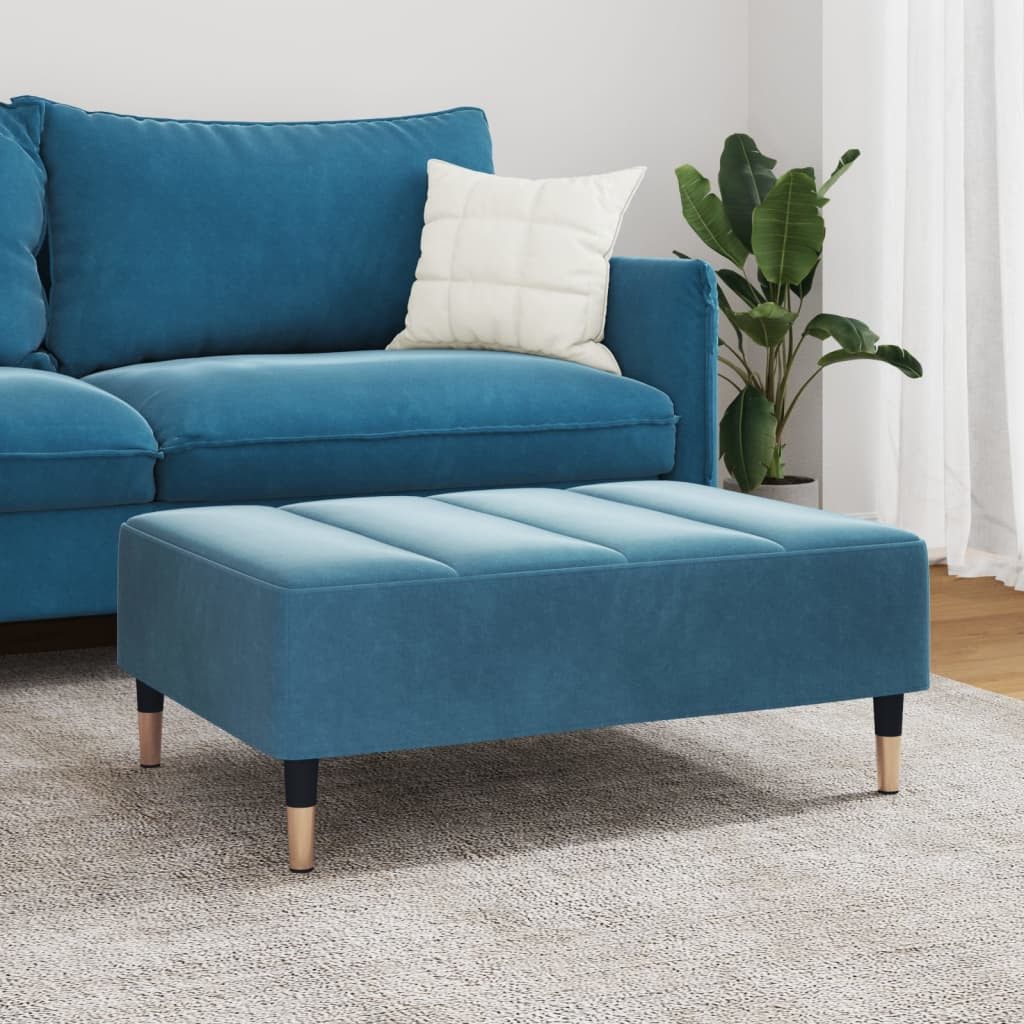 vidaXL Polsterhocker Fußhocker Blau 77x55x31 cm günstig online kaufen