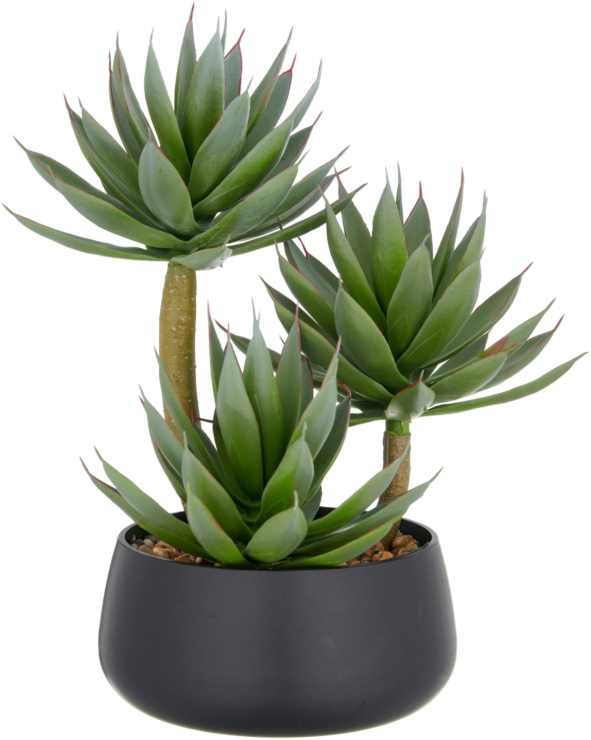 Kunstpflanze Agave blue glow, Creativ green, Höhe 28 cm, mit dekorativem Kies
