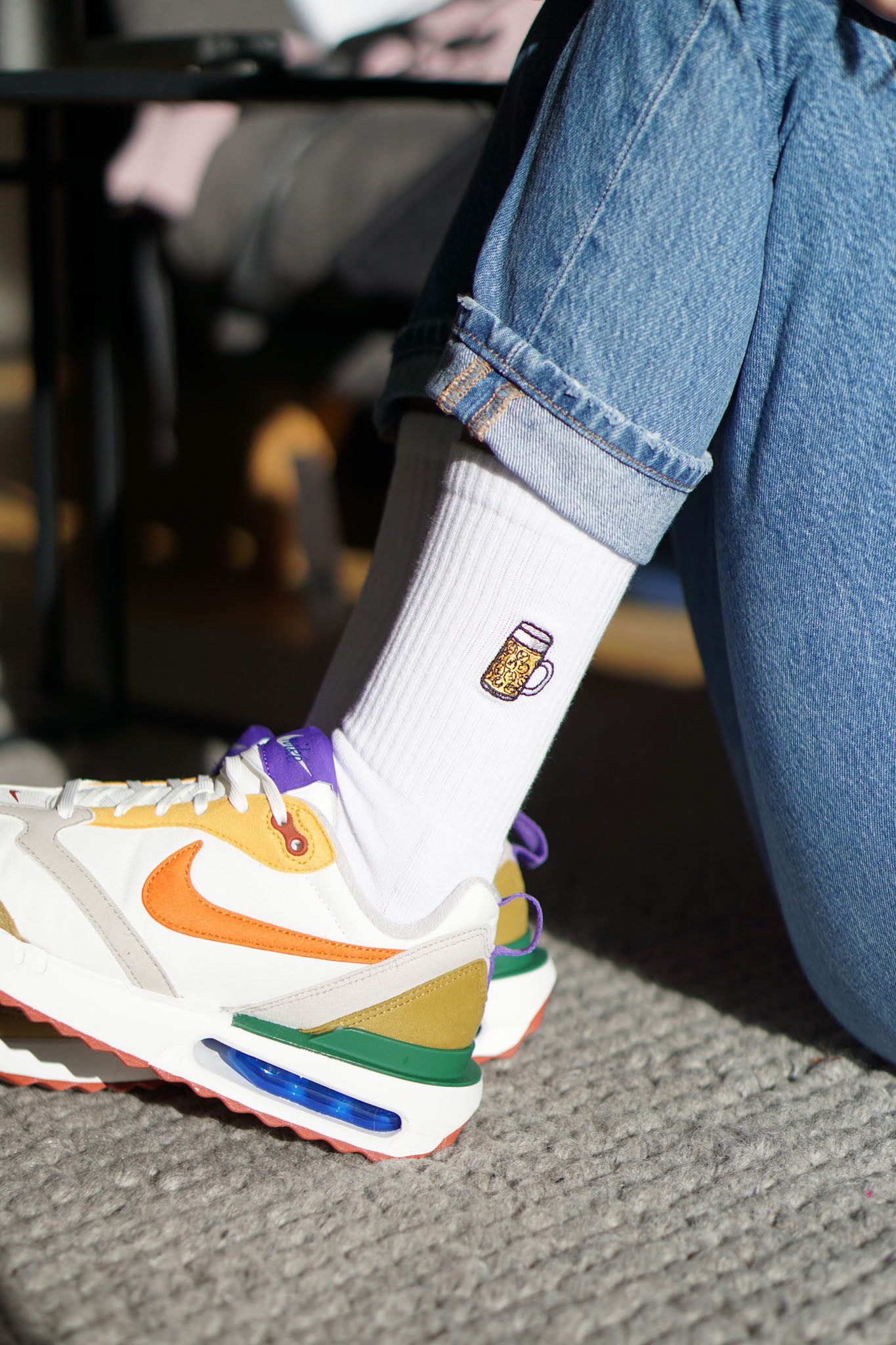 Fashion Drinks Tennissocken Maßkrug, Bestickte Bio Baumwoll Socken (1 Paar) bestickt