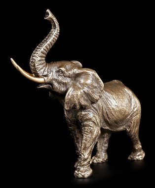 Figuren Shop GmbH Tierfigur Elefanten Figur - Laufend bronziert - Veronese - Tier Dekoration