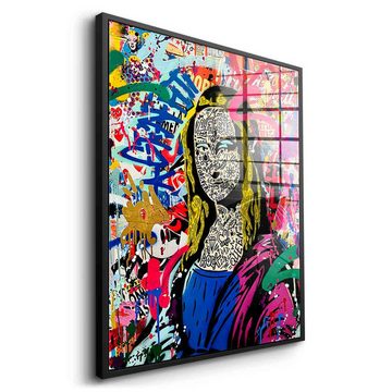 DOTCOMCANVAS® Acrylglasbild GRAFFITI MONA - Acrylglas, Acrylglasbild GRAFFITI MONA LISA Pop Art Portrait hochkant Wandbild