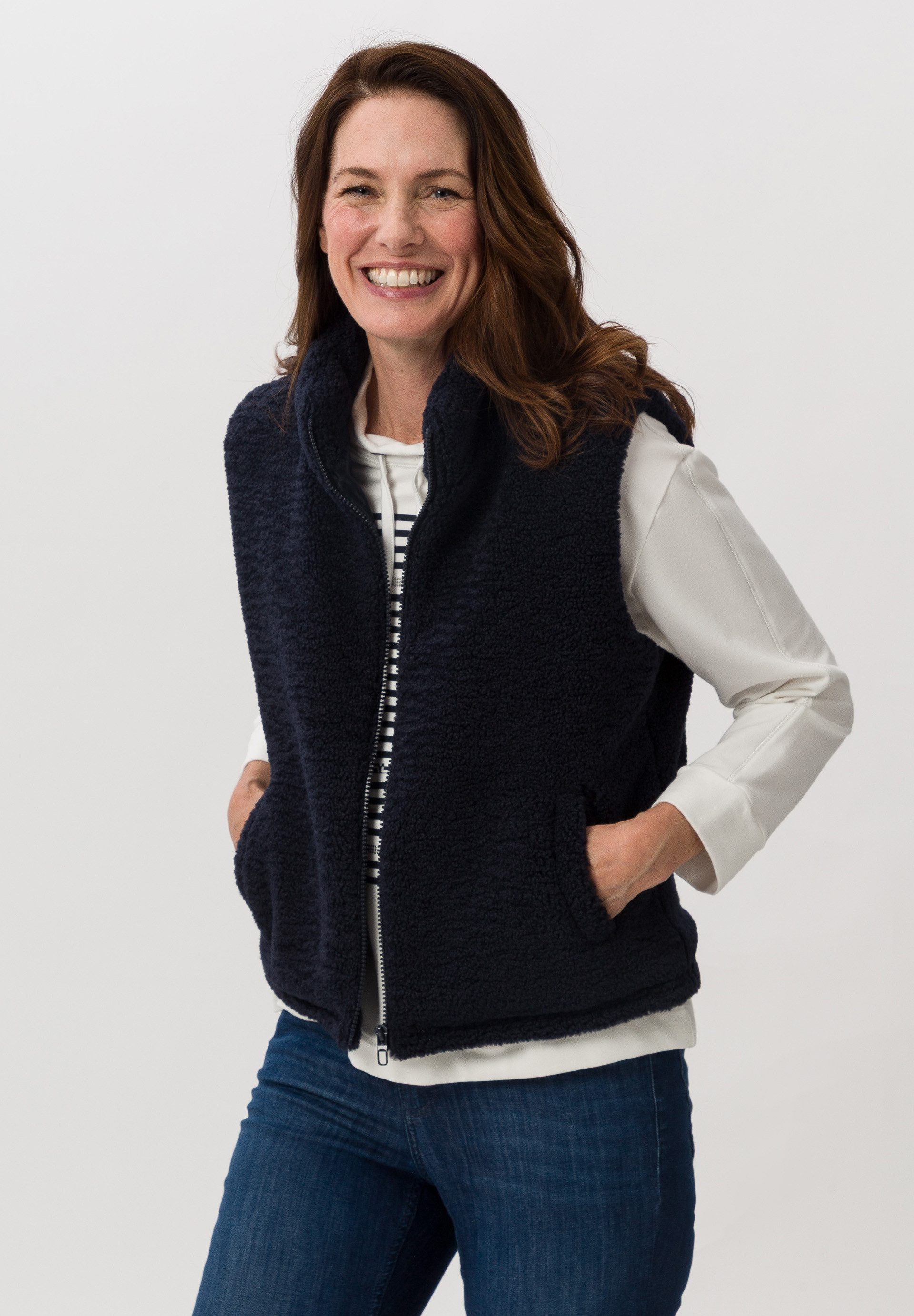 FRANK WALDER Fellimitatweste mit Teddy-Struktur günstig online kaufen