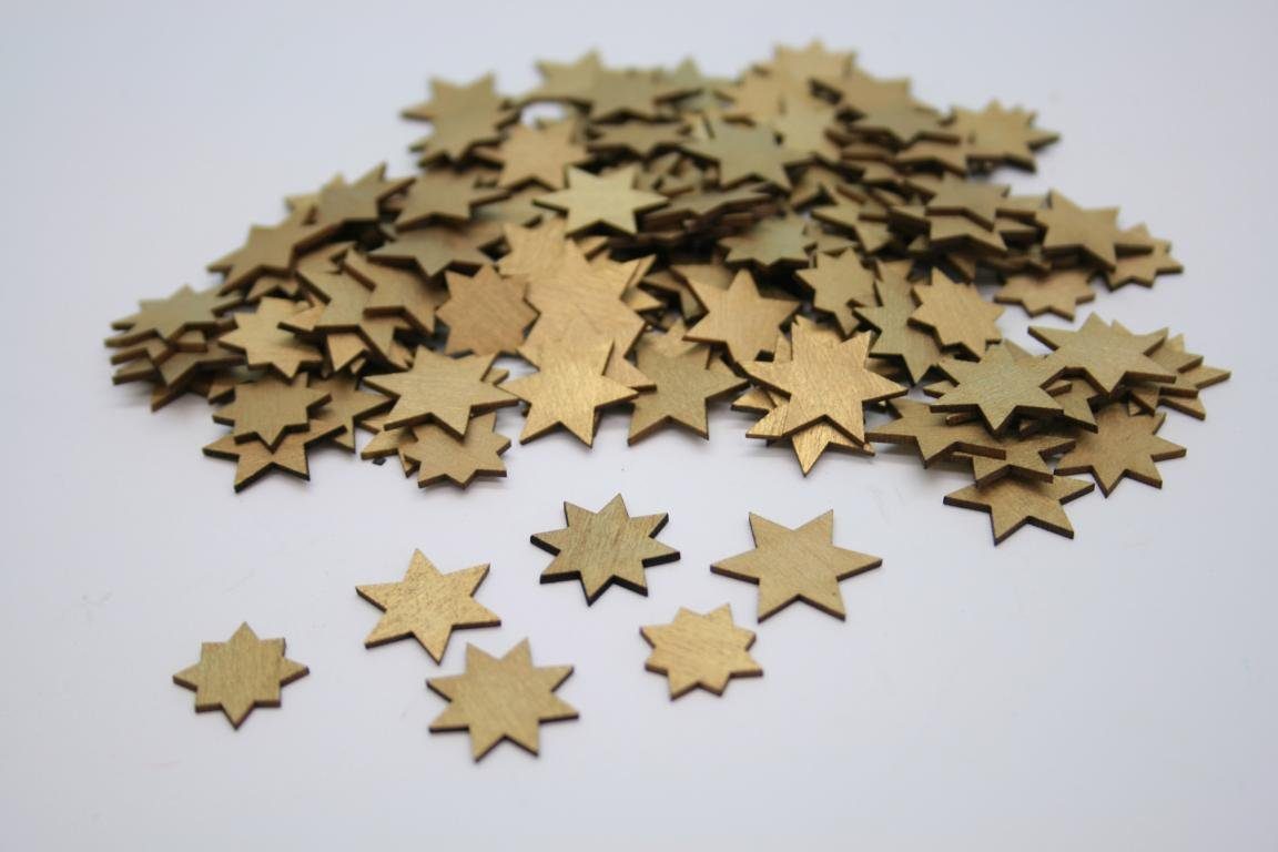 Weihnachtsfigur Dekoration Sterne aus Holz ? 17 mm gold BxH 1,7x1,7xcm NEU
