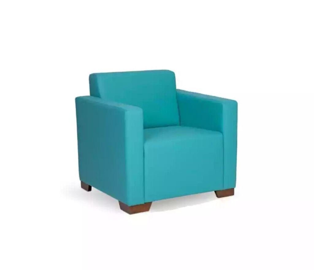 Polstersessel Sessel in Sitz Möbel Arbeitszimmer Blau Sessel), JVmoebel Büro Sessel Made Europa Textil (Büro Neu