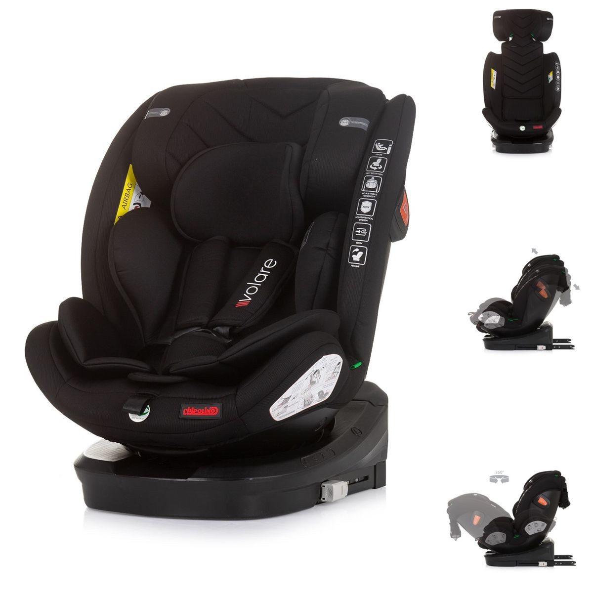 Chipolino Autokindersitz Autositz Volare i-Size Isofix, ab: 0, bis: 12, bis: 36 kg, Isofix, drehbar, SPS, Top Tether