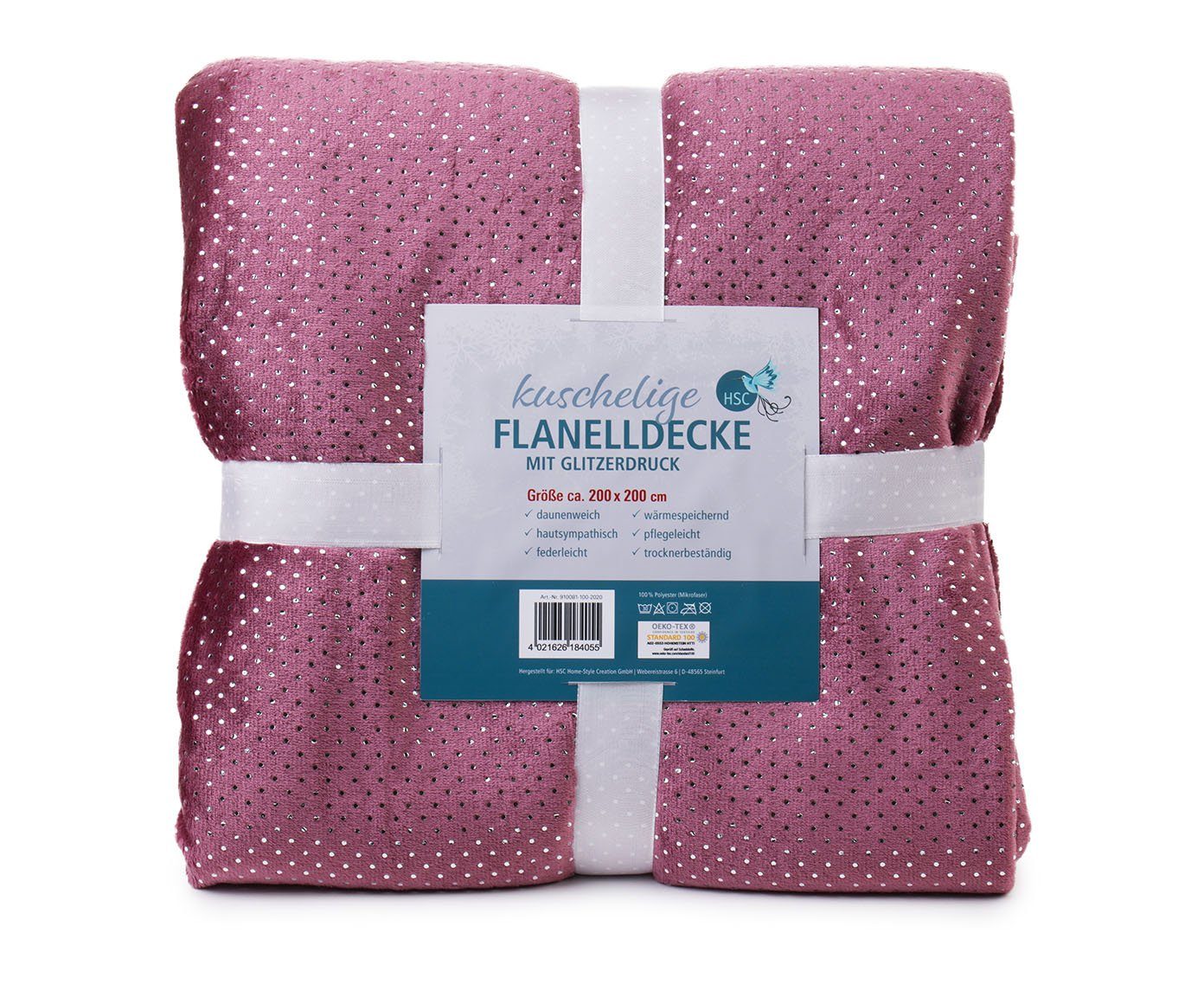 Wohndecke Glitzer-Flanell, HSC Home-Style-Creation GmbH, in günstig online kaufen