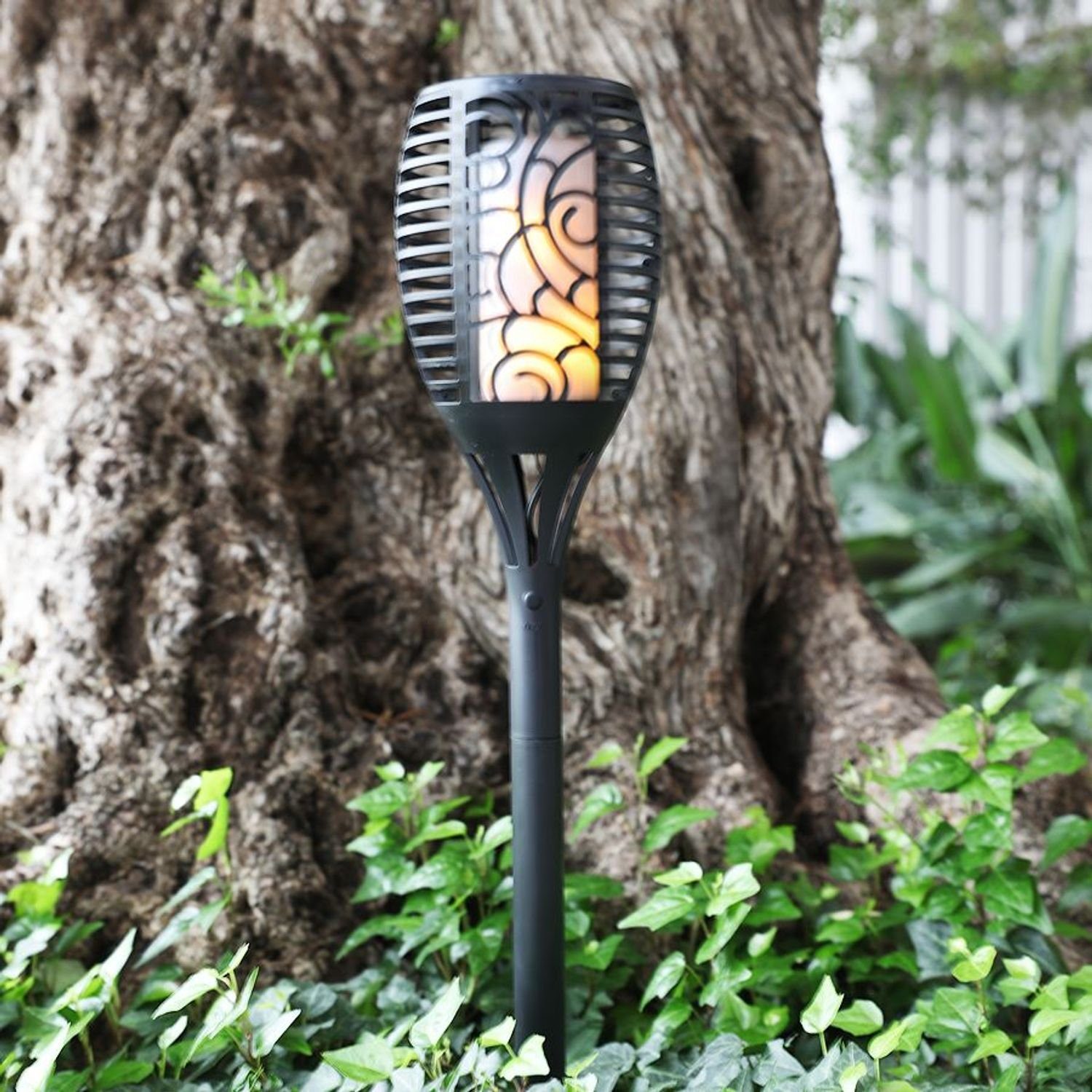 BURI Solar Gartenlampe Gartenlaterne Solarleuchte Rattanoptik Kugelleuchte Gartenfackel