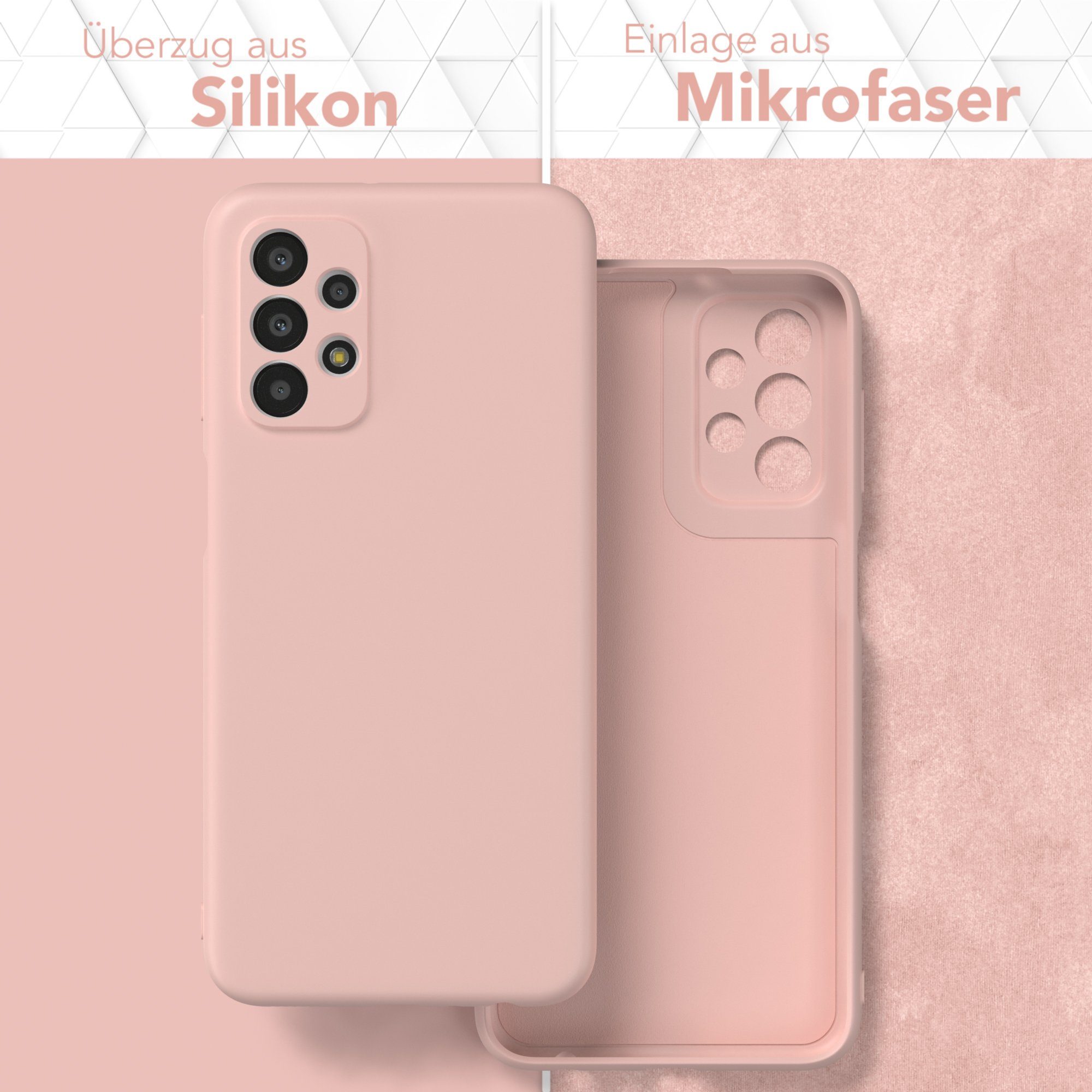 EAZY CASE Handyhülle für Samsung Galaxy A23 5G Hülle Silikon 6,6 Zoll, Hülle mit Kameraschutz Bumper Case silikonschutzhülle Rosa / Altrosa