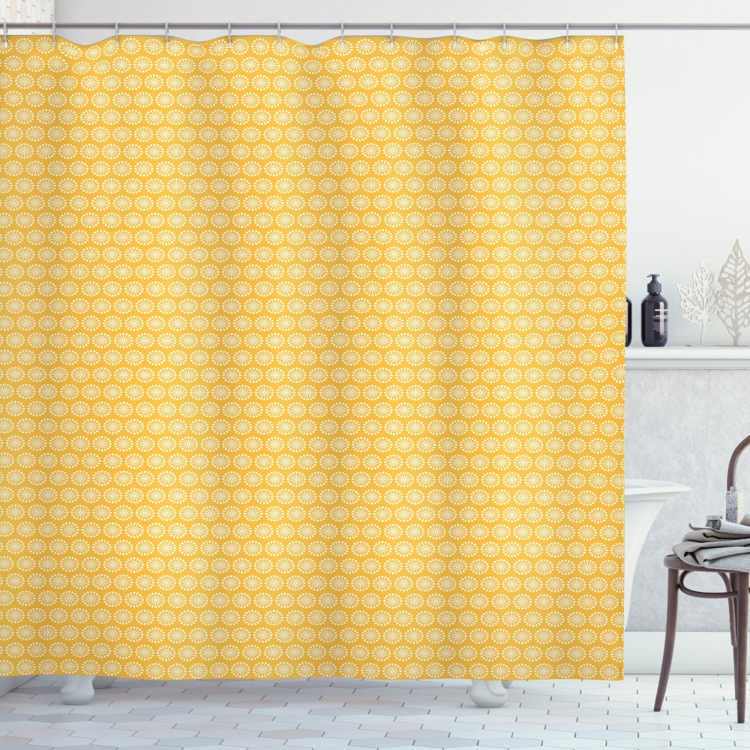 Abakuhaus Duschvorhang Moderner Digitaldruck Mit 12 Haken Auf Stoff Wasser Resistent Breite 175 Cm Hohe 200 Cm Gelb Und Weiss Shabby Blossom Online Kaufen Otto