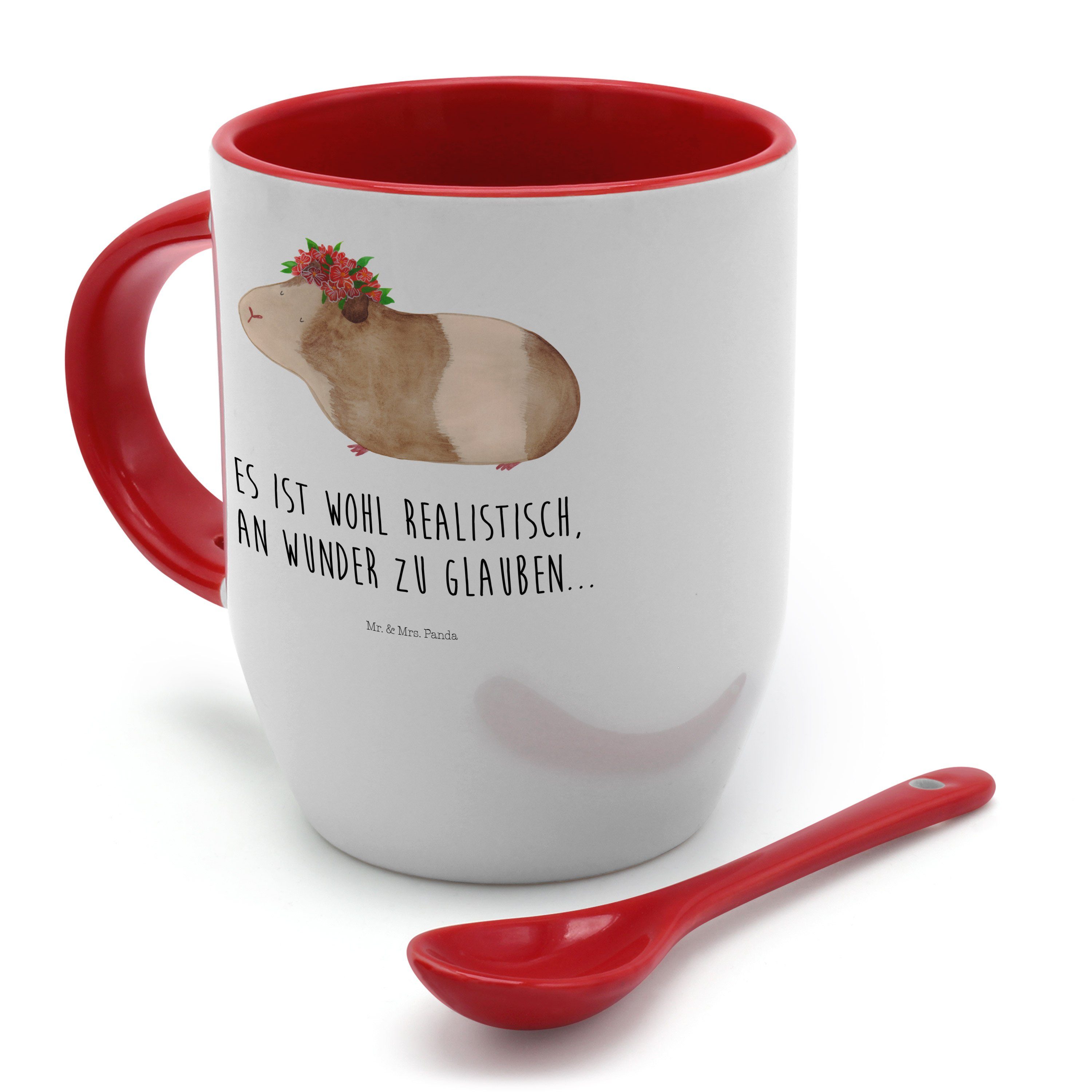 weise Kaffeebecher, Geschenk, - Tasse Keramik Realität, Weiß Panda Tass, & Mr. - Meerschweinchen Mrs.