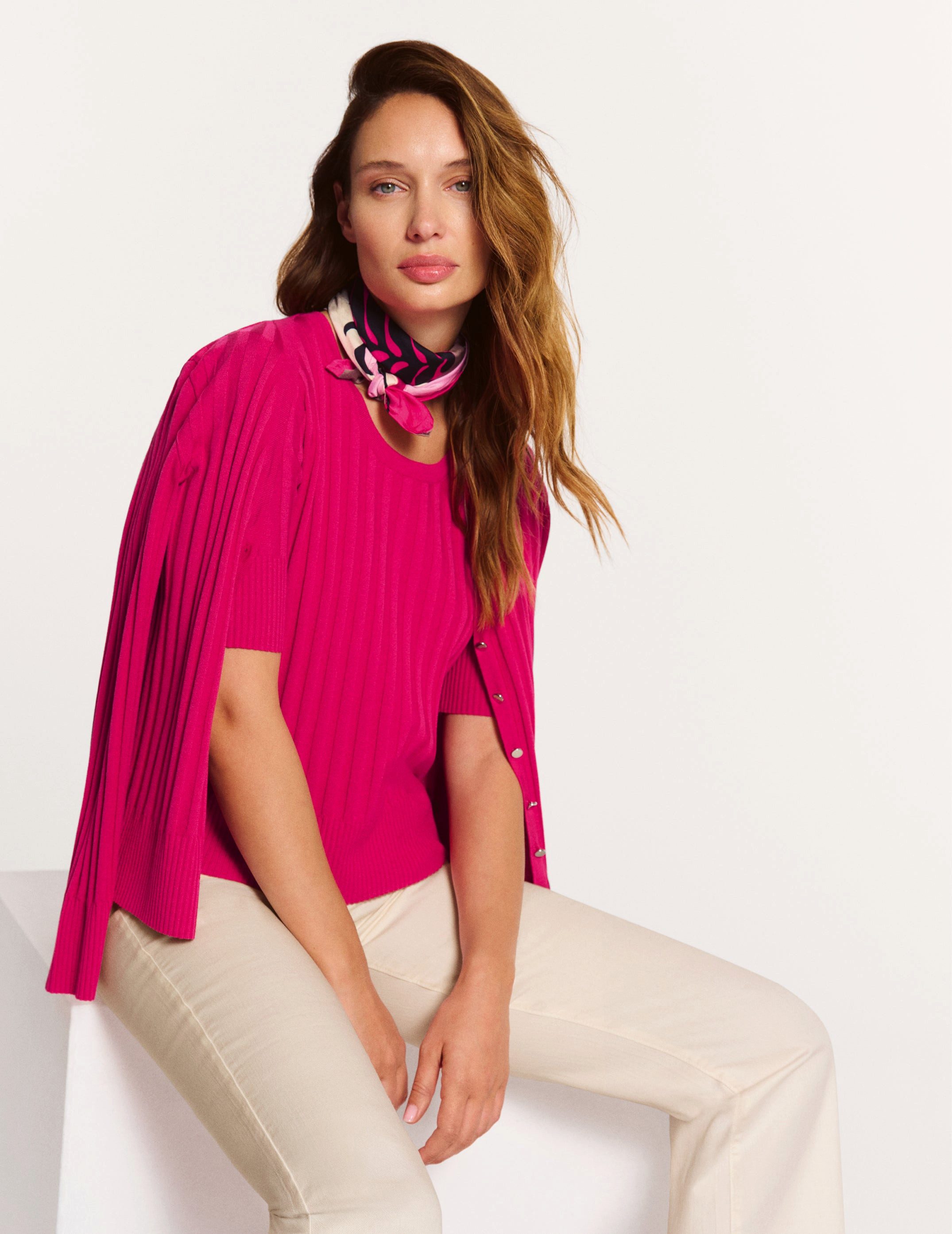 Faber Kurzarmpullover 1/2-Arm Pullover in Rippenstrick