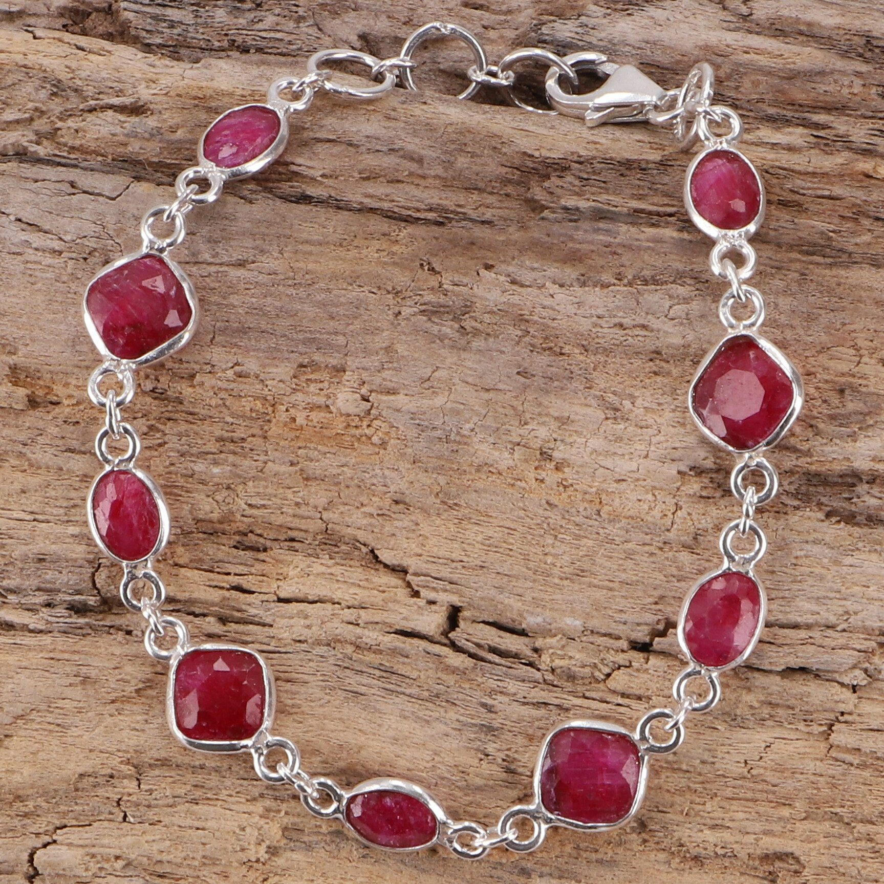 Guru-Shop Armreif Indisches Boho Silber Armband, Edelsteinarmband..